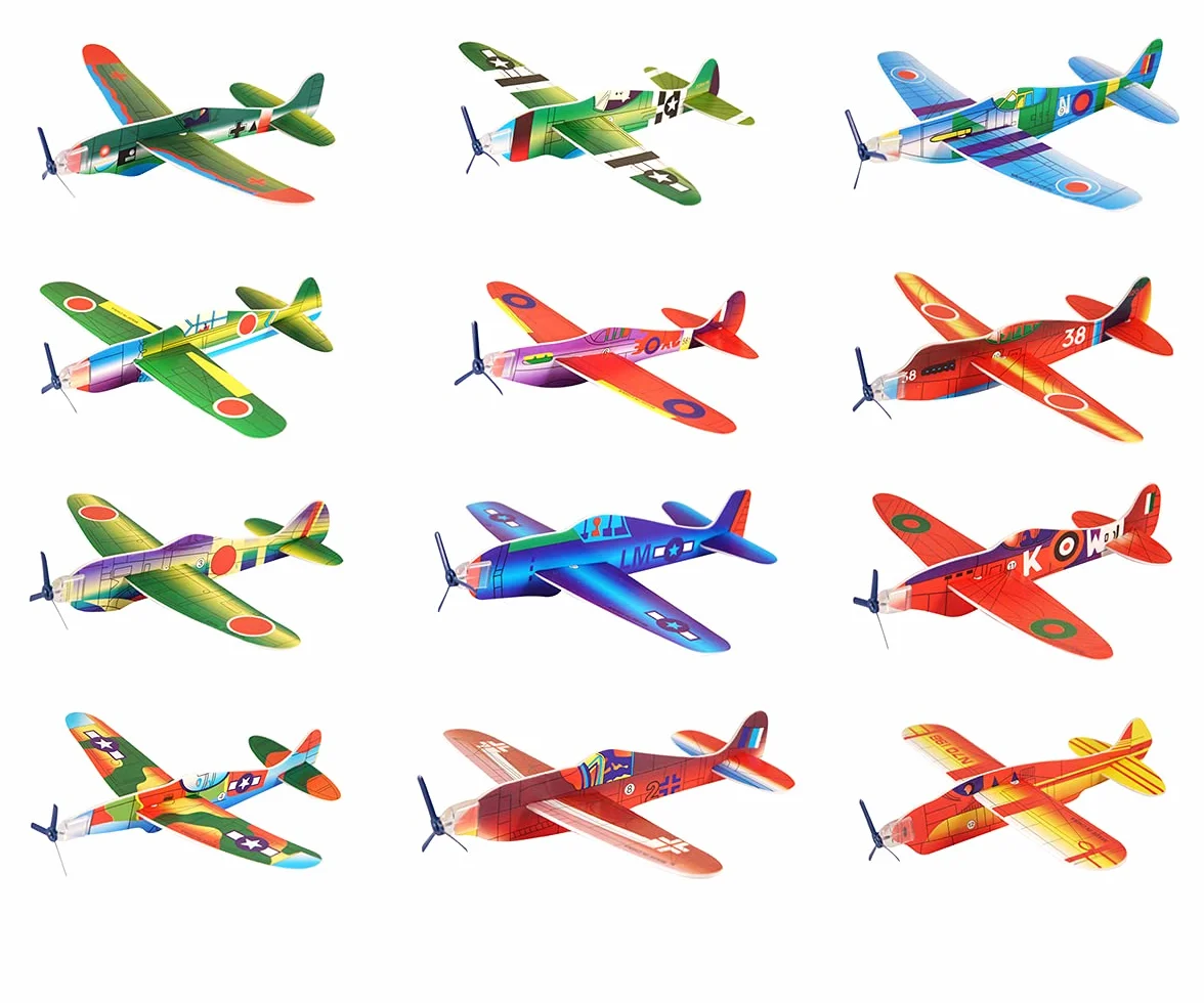 Lot de 24 Avions Planeurs pour Enfant