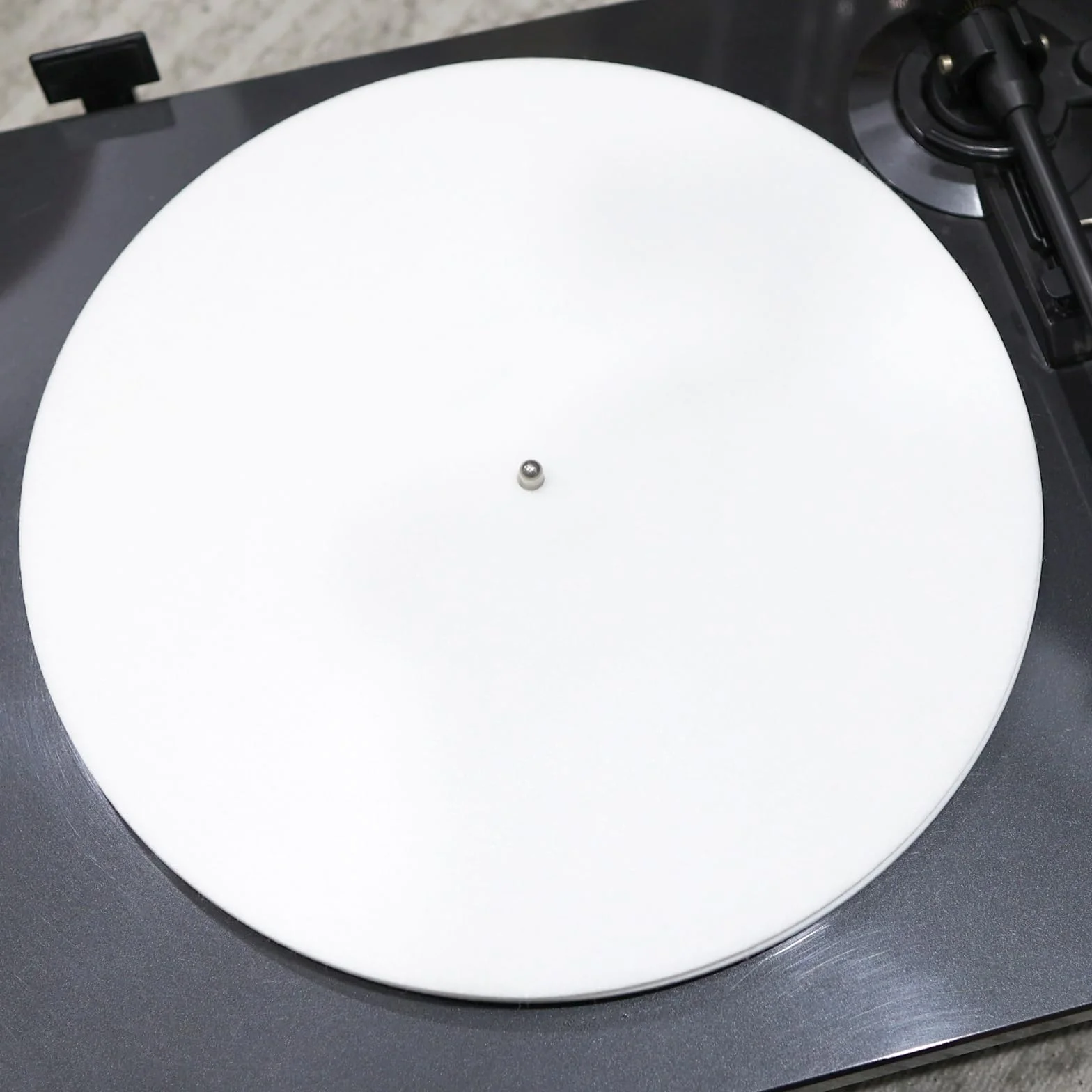 Tapis de table tournante 3 mm antidérapant antistatique pour tourne-disque vinyle haute fidélité (blanc)