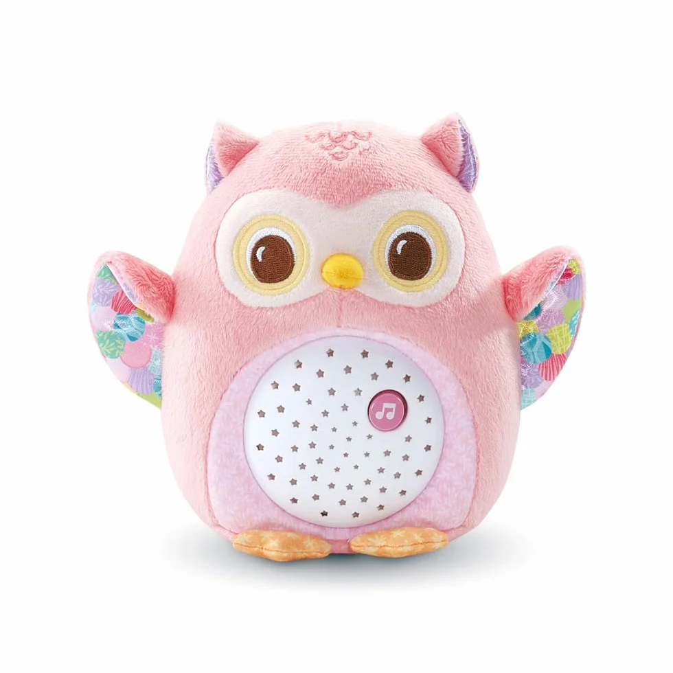 VTech Ma Veilleuse Lumi Chouette Rose, Peluche Apaisante, Veilleuse Musicale et Lumineuse, Cadeau de Naissance