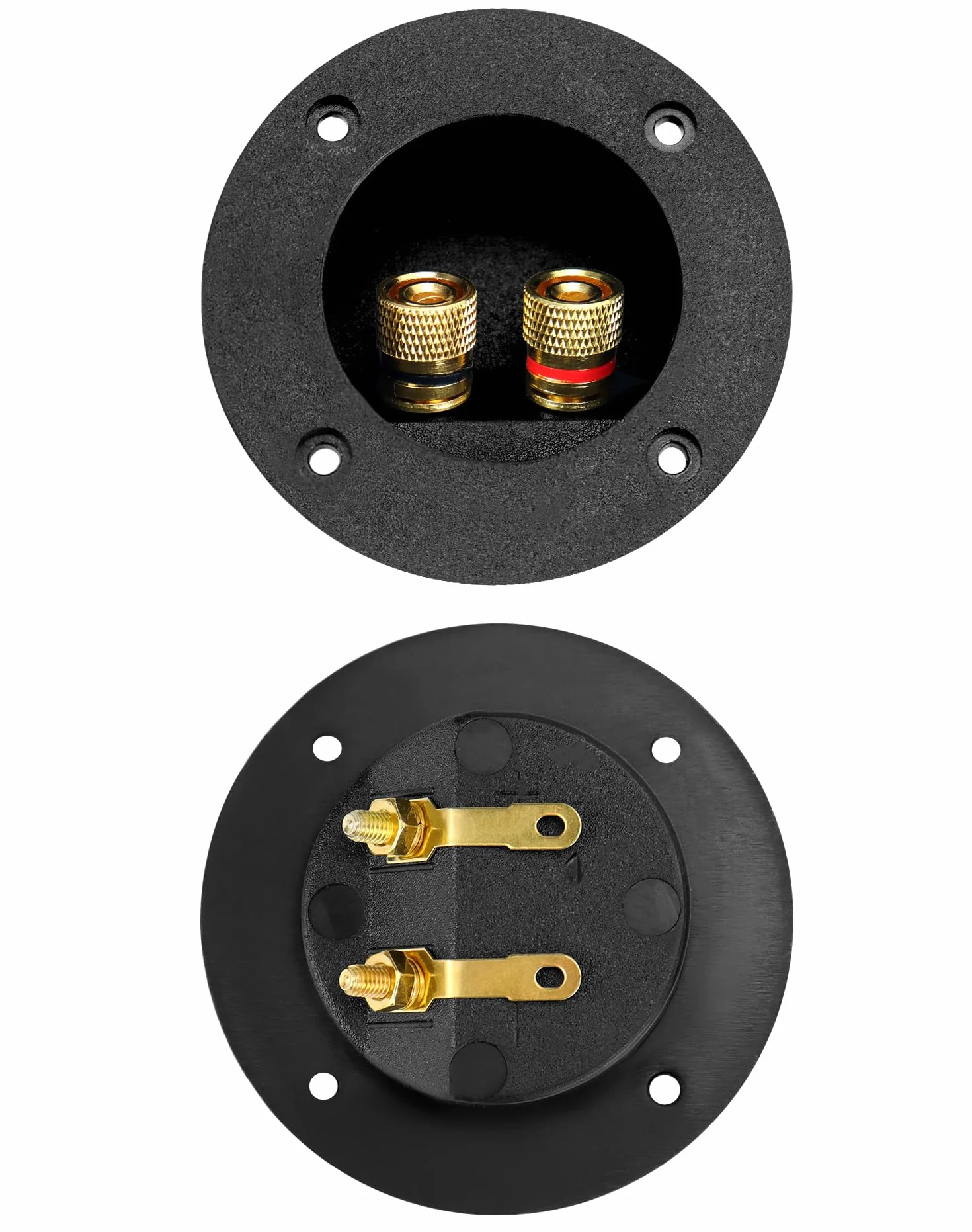 QWORK 2 Pièces Borne de Connexion de Boîte de Haut-parleur 2 Voies, Coupelle à Ressort Ronde