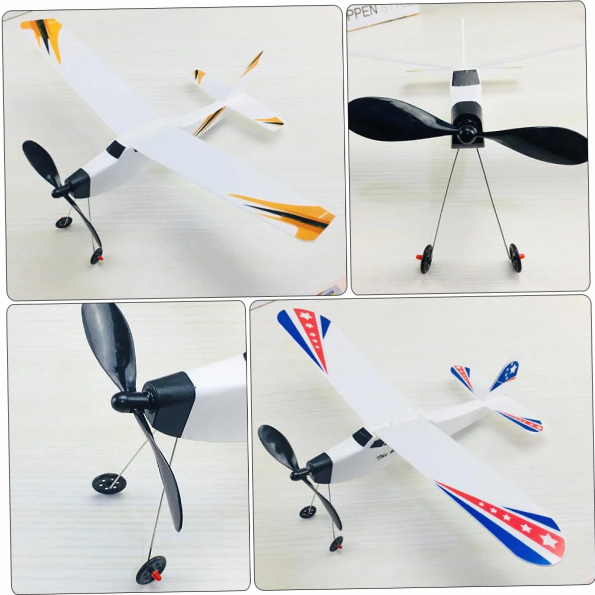 ERINGOGO Lot de 2 Planeurs en Mousse Avion Biplan 3D à Assembler pour Garçon et Filles