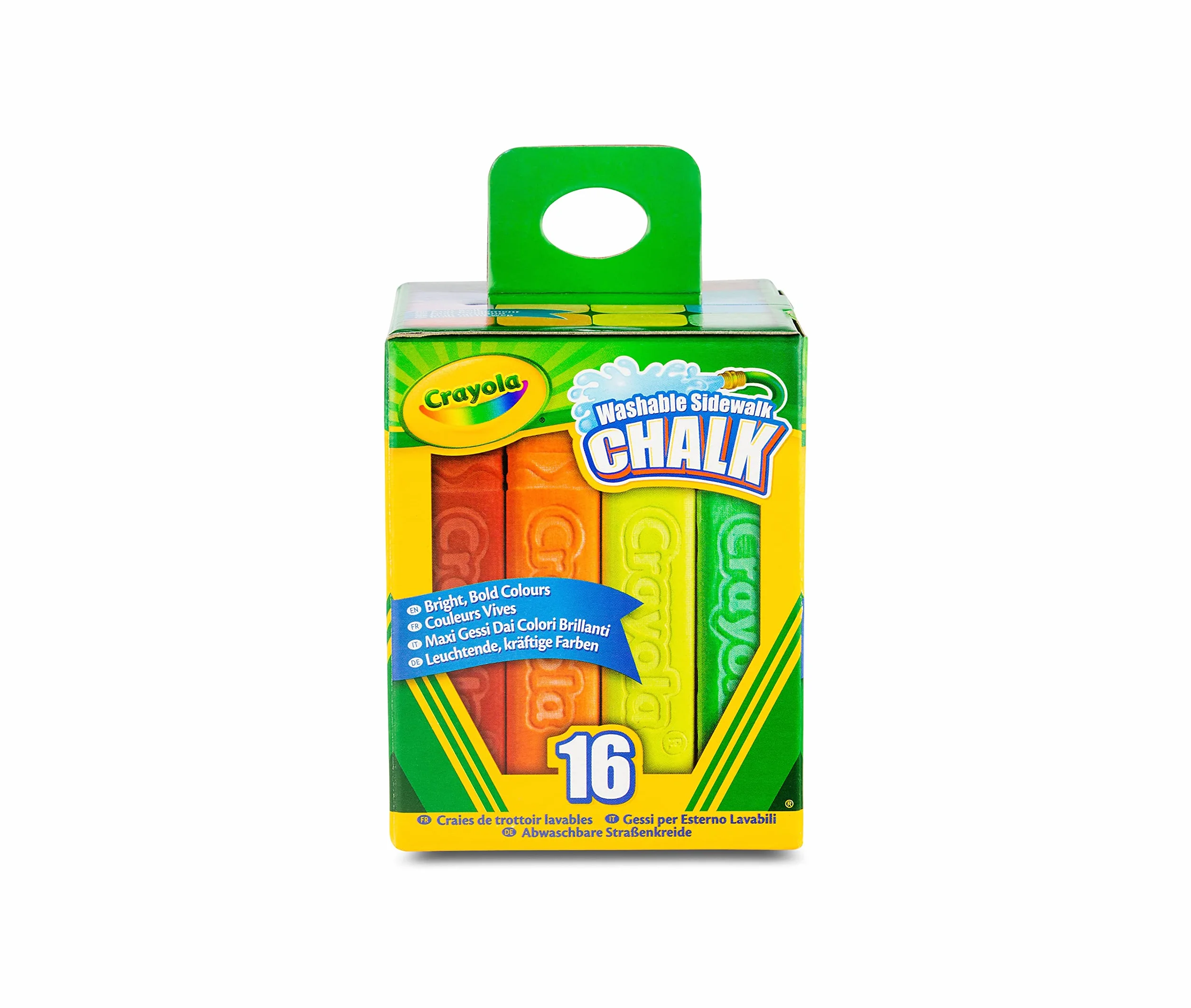 CRAYOLA Craies de trottoir lavables Set de 16 pièces couleurs assorties