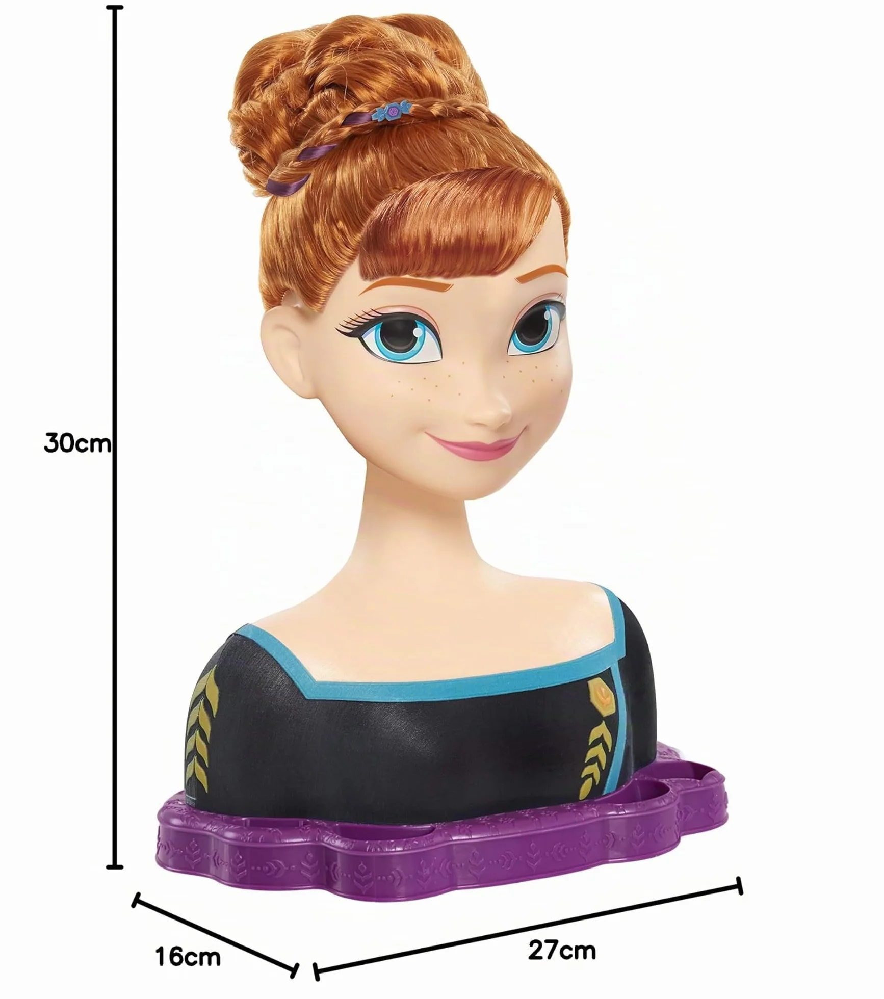 Disney LA REINE DES NEIGES 2 Anna Tête à Coiffer Deluxe 18 Accessoires de Coiffure Jouet Enfants 3 Ans