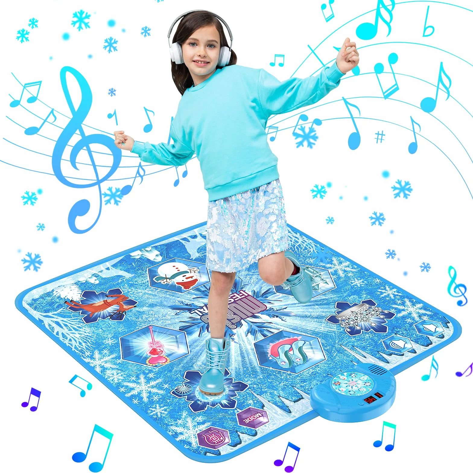 Tapis de Danse pour Enfants avec Musique LED 6 Modes Jeu Cadeau Noël Garçons Filles 3-9+