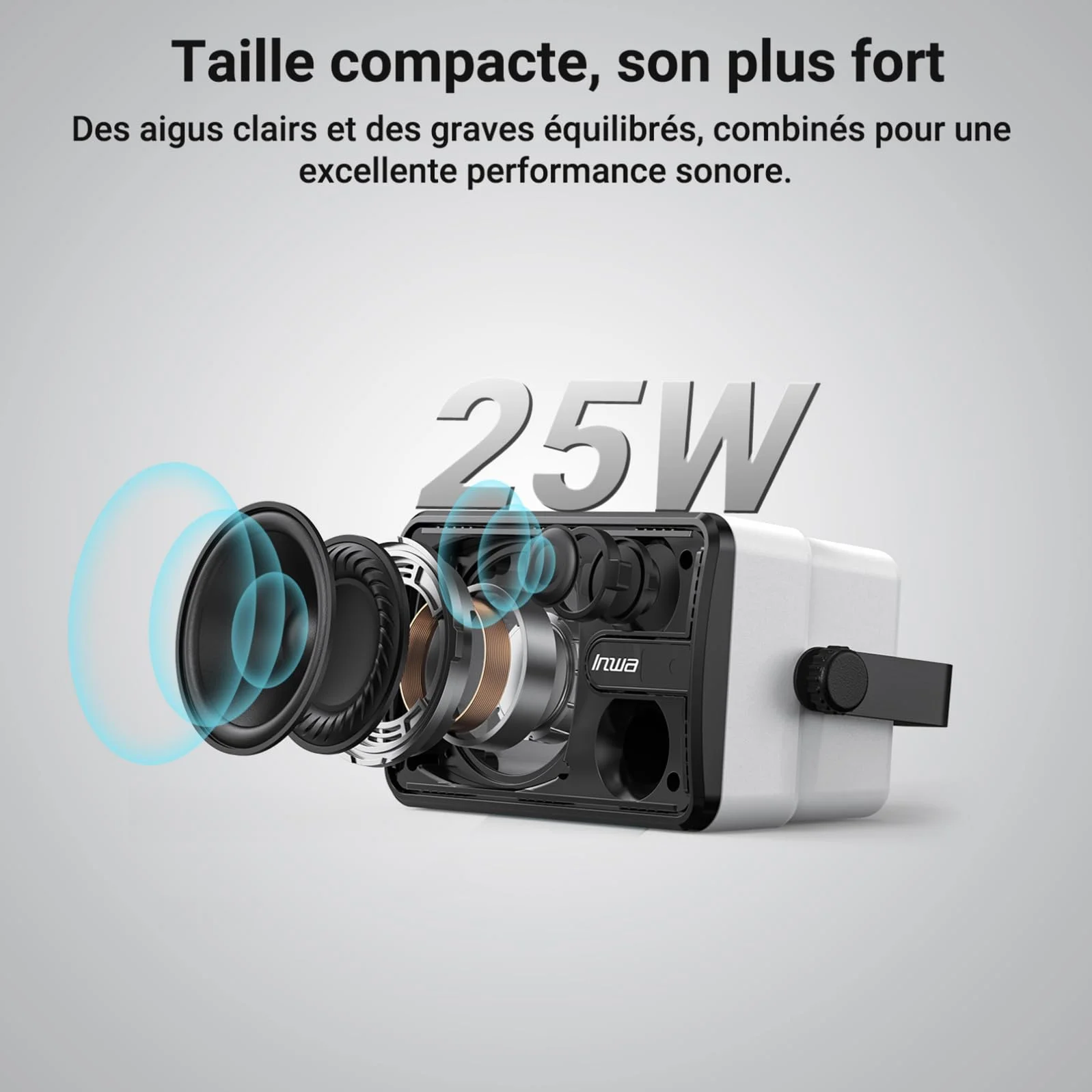 Inwa Enceintes Extérieures Bluetooth IPX5 250W Lot de 2 Sync Speaker