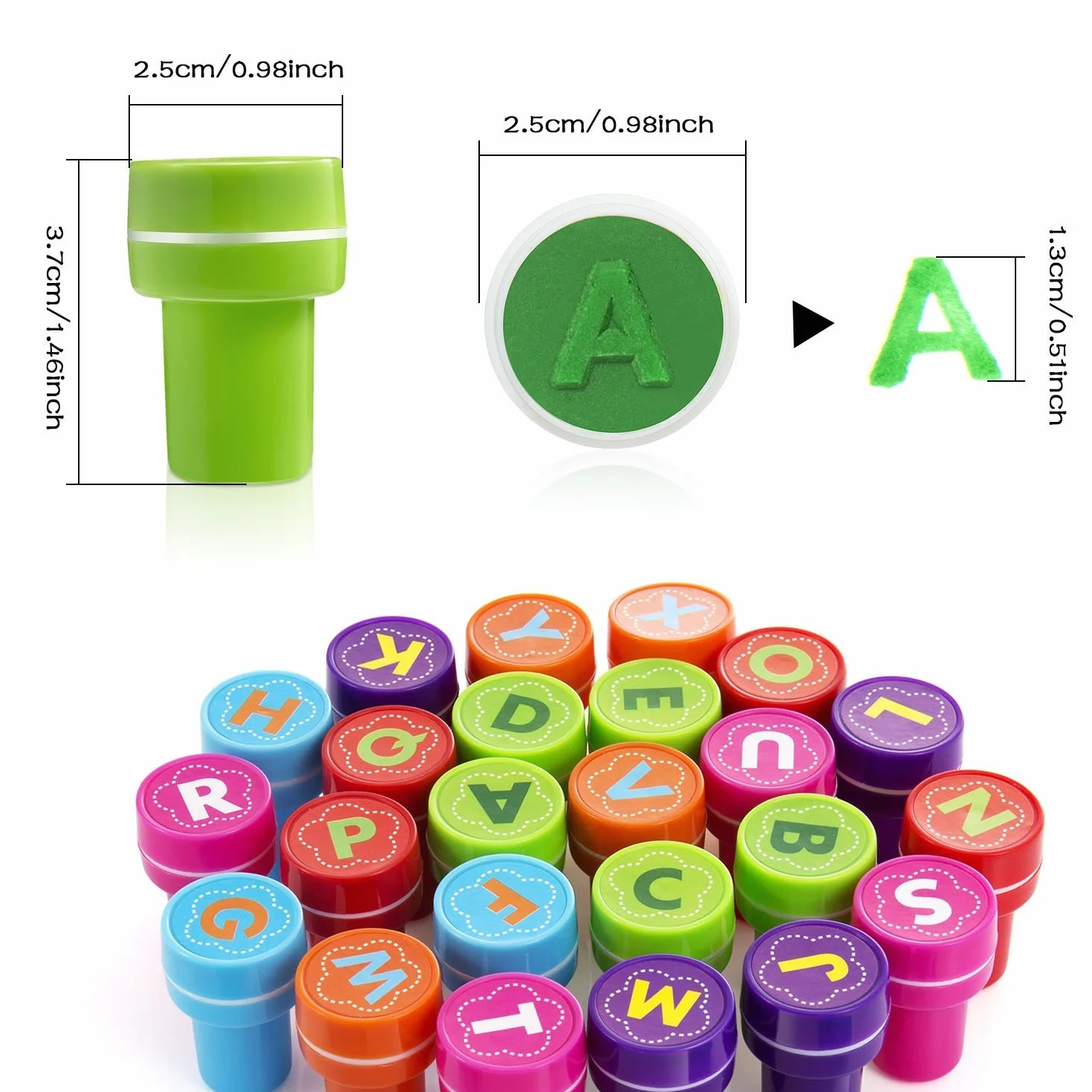 Tampons Encreurs Enfants 26Pcs Alphabet Cadeau Éducatif