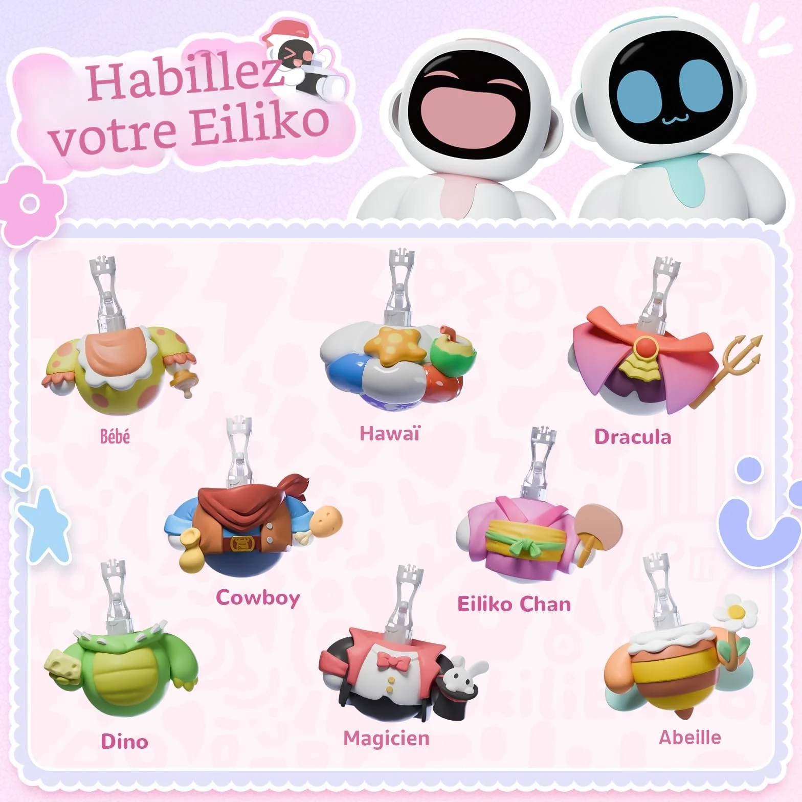 ENERGIZE LAB Eiliko Pink Robot Eilik portable AI jouets électroniques amusants cadeaux