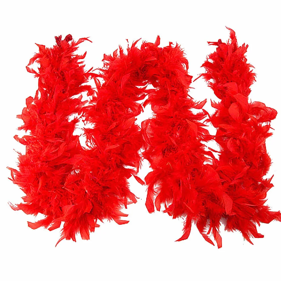 Boa En Plumes Rouge, Boa À Plumes Colorées pour Fêtes, Noël, Mariages, Costumes et Décoration