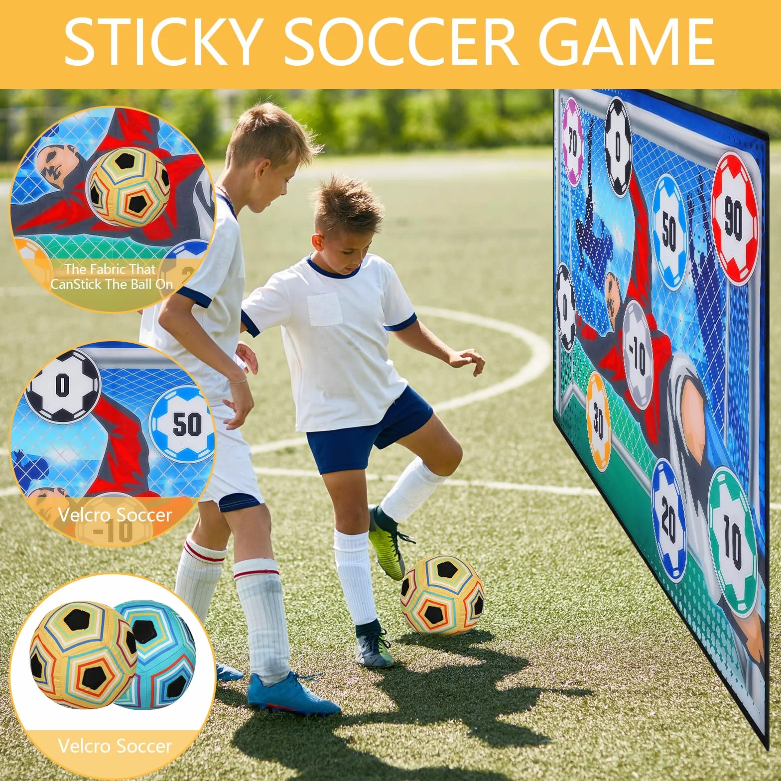 KOIROI Jeux de Football Enfant 3-8 Ans, But de Foot Exterieur, Ensemble de Ballon Football Enfants, Cadeau Fan de Foot