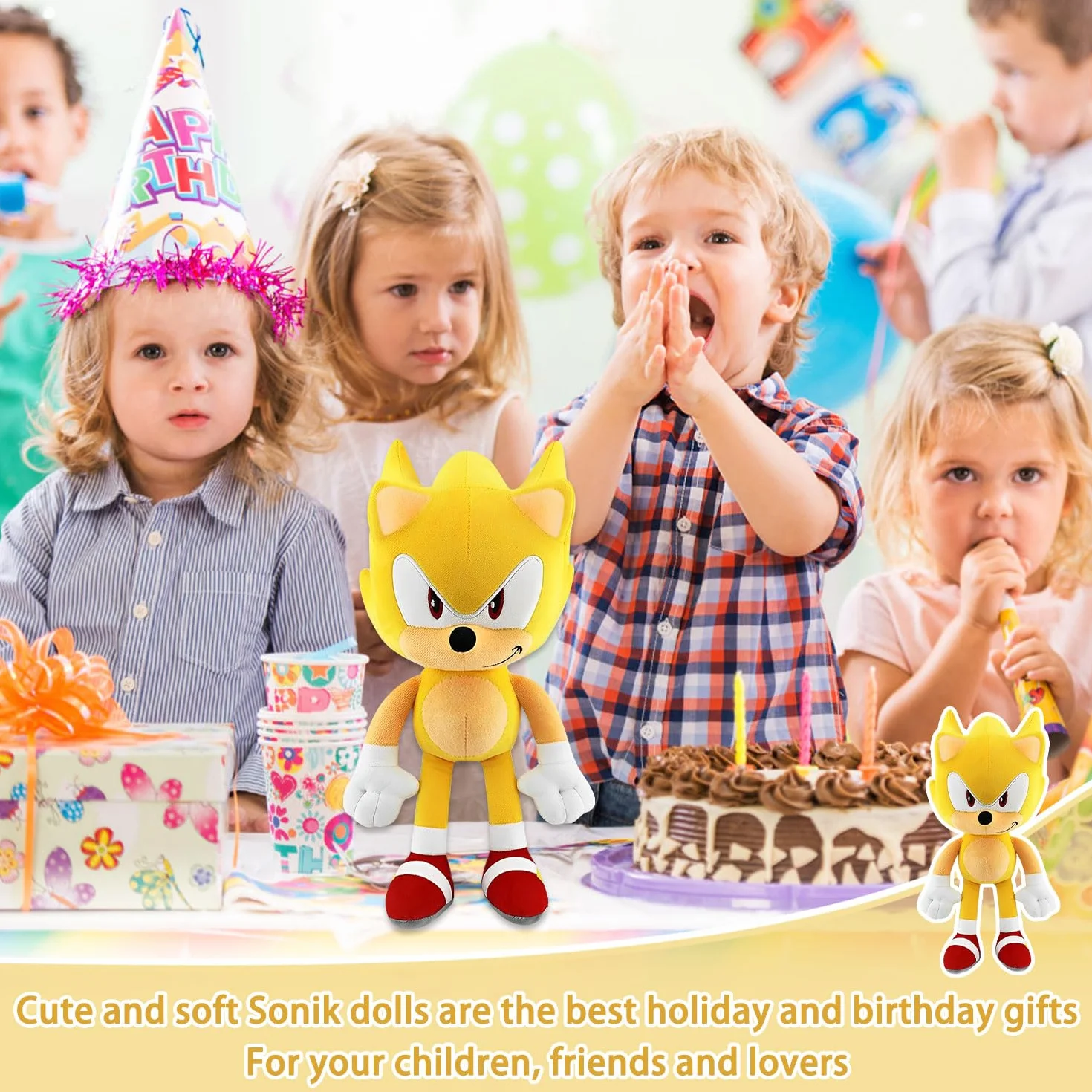 Sonic Poupée en Peluche 30cm Supersonic Hérisson Jouet pour Enfants Cadeau d'Anniversaire