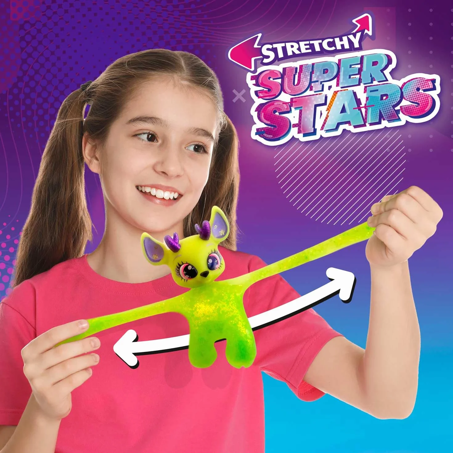 CRAZE Superstars Stretchy Drumylee Figurine d'action Super élastique Remplissage Slime Enfant Jumbo