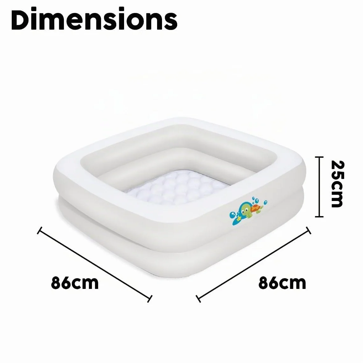 Bestway Baignoire Gonflable Carrée pour Bébé 86 x 86 x 25 cm