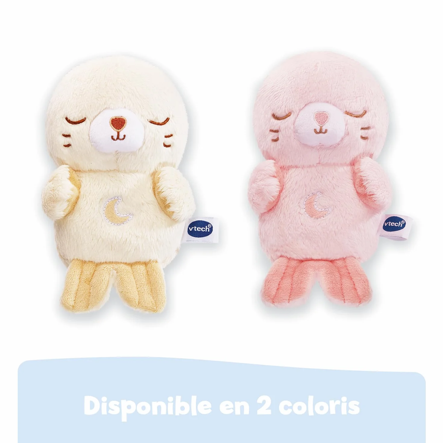 VTech LumiZen Beige Petite Peluche Phoque Doudou Veilleuse Musicale Bébé Nomade Enfant Lumineuse Cadeau Naissance