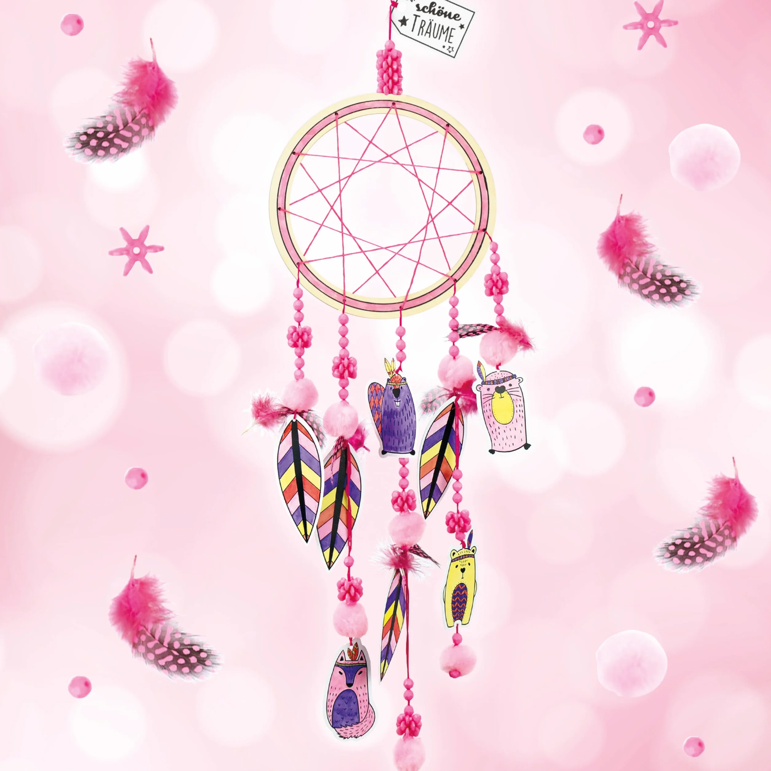 Creanino Attrape-rêve à fabriquer – Coffret DIY créatif pour enfant fille – Activité manuelle éducative