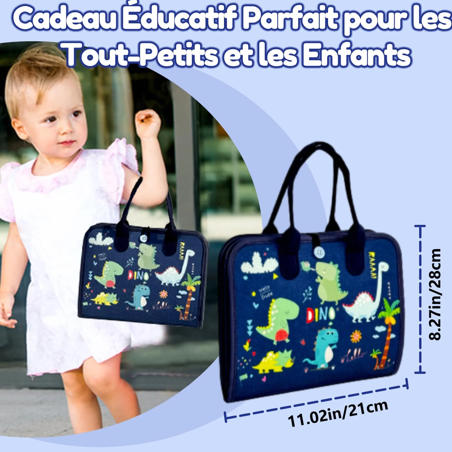 Qizfun Busy Board Jouet Montessori Bébé Tout-Petits Sensoriel Éducatif Voyage Avion Voiture Cadeau Garçon Fille