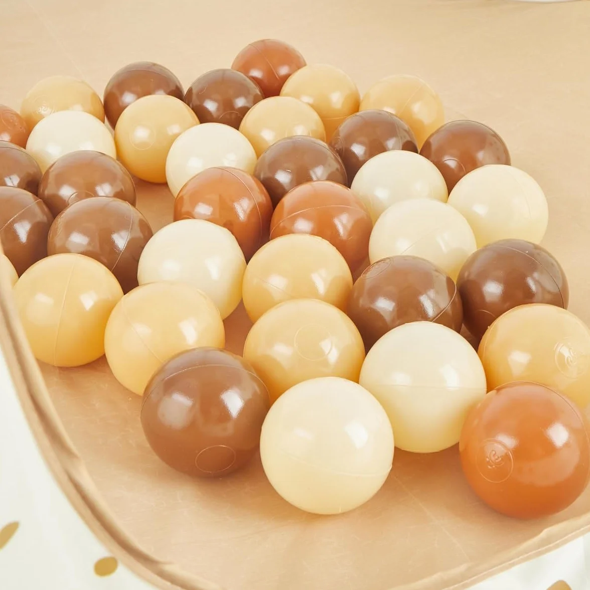 BIECO Balle pour Piscine à Balle Chocolat 100 Pièces 6 cm
