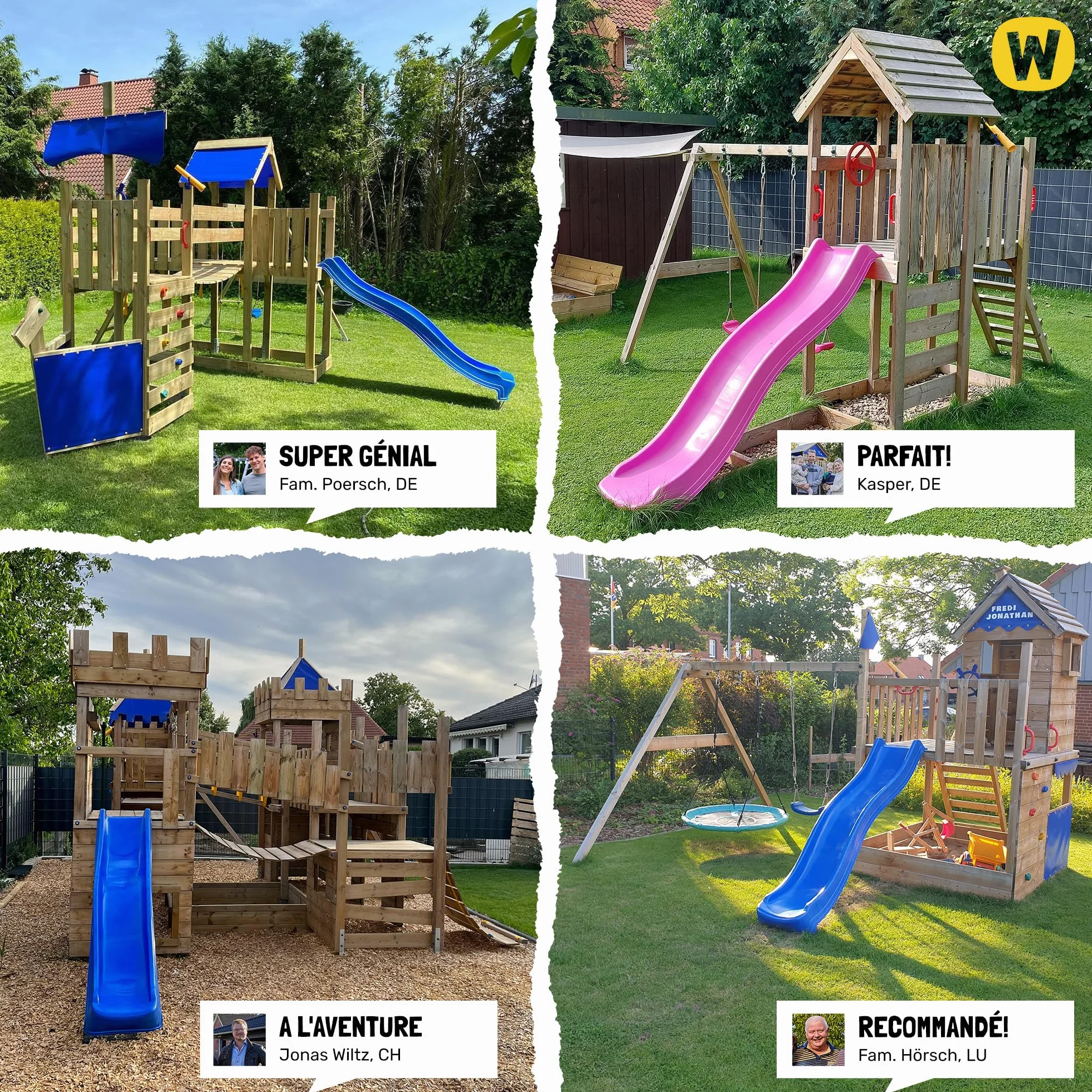 Wickey MultiFlyer Light Portique en Bois avec Balançoire et Toboggan pour Enfants Vert Pastel
