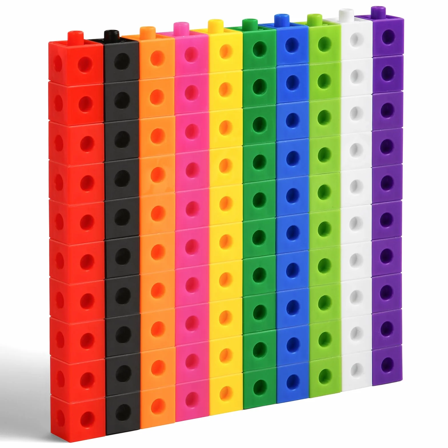 HOTUT Cubes à Emboîter pour Apprendre à Compter Lot de 100 Jeu de Construction Mathématique Éducatif