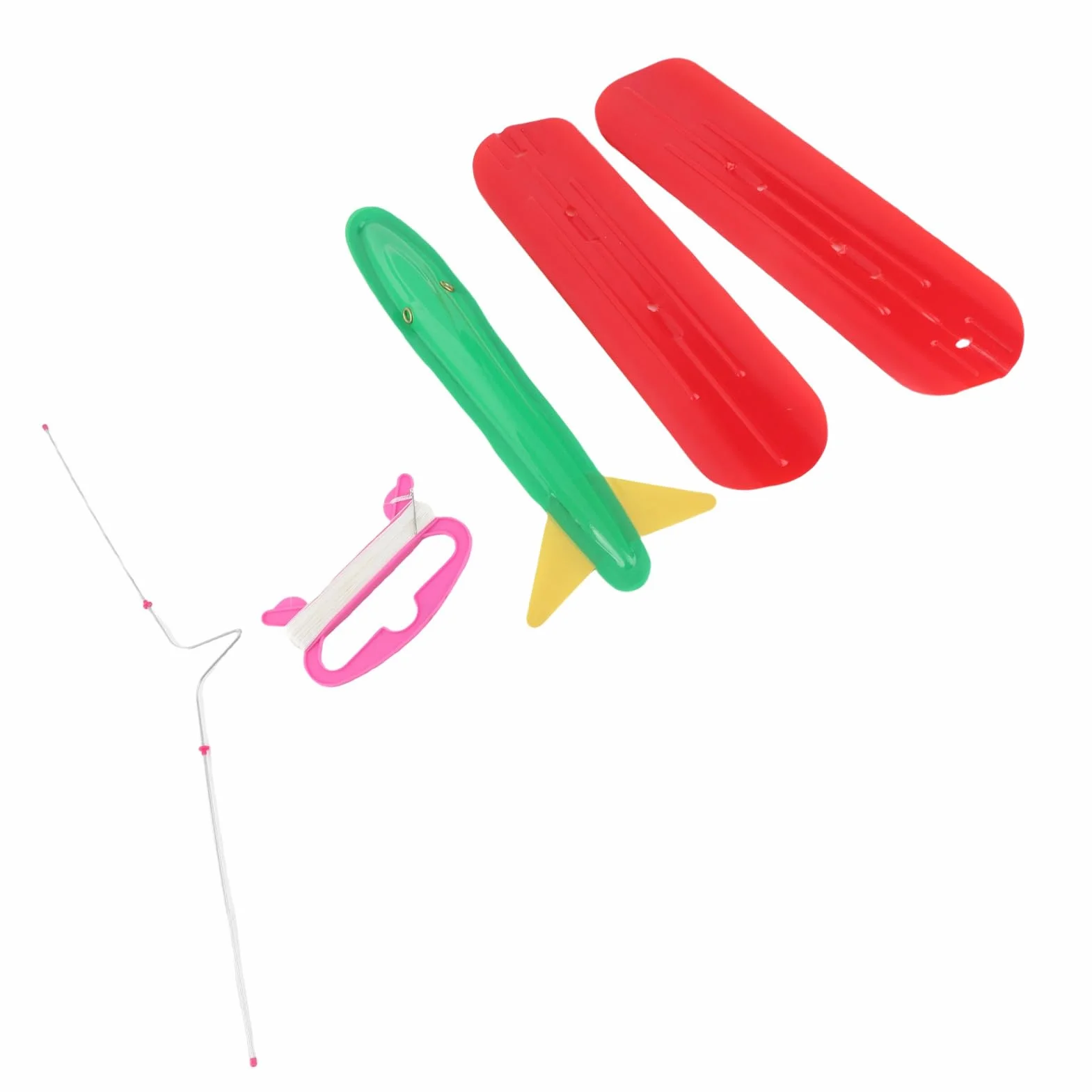 Chrees Cerf-Volant d'avion 3D Dessin animé Couleurs Vives Assemblage Facile PVC PE Léger Camping Plein Air