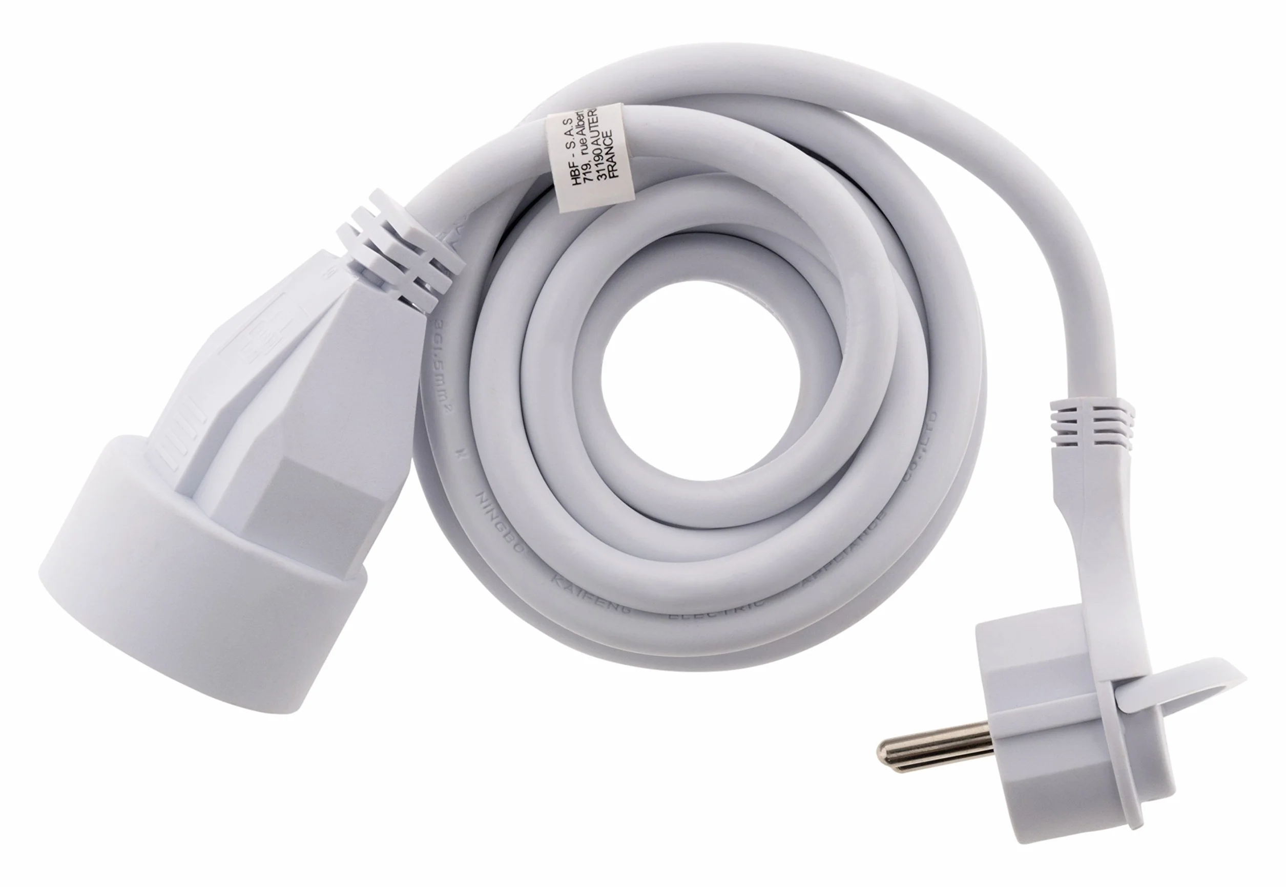 Prolongateur 16A 2P+T HO5VV-F 3G1,5mm² Blanc 3m Zenitech