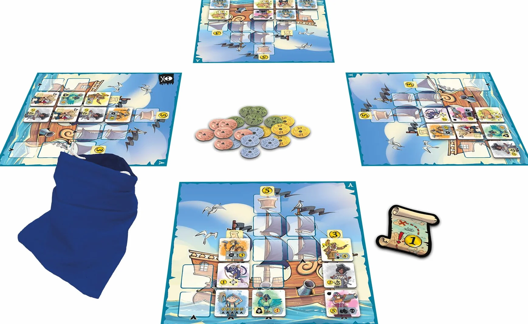 Asmodee Captain Flip Jeu de Société Stratégique Adultes Enfants dès 8 Ans 2 à 5 Joueurs Version Française