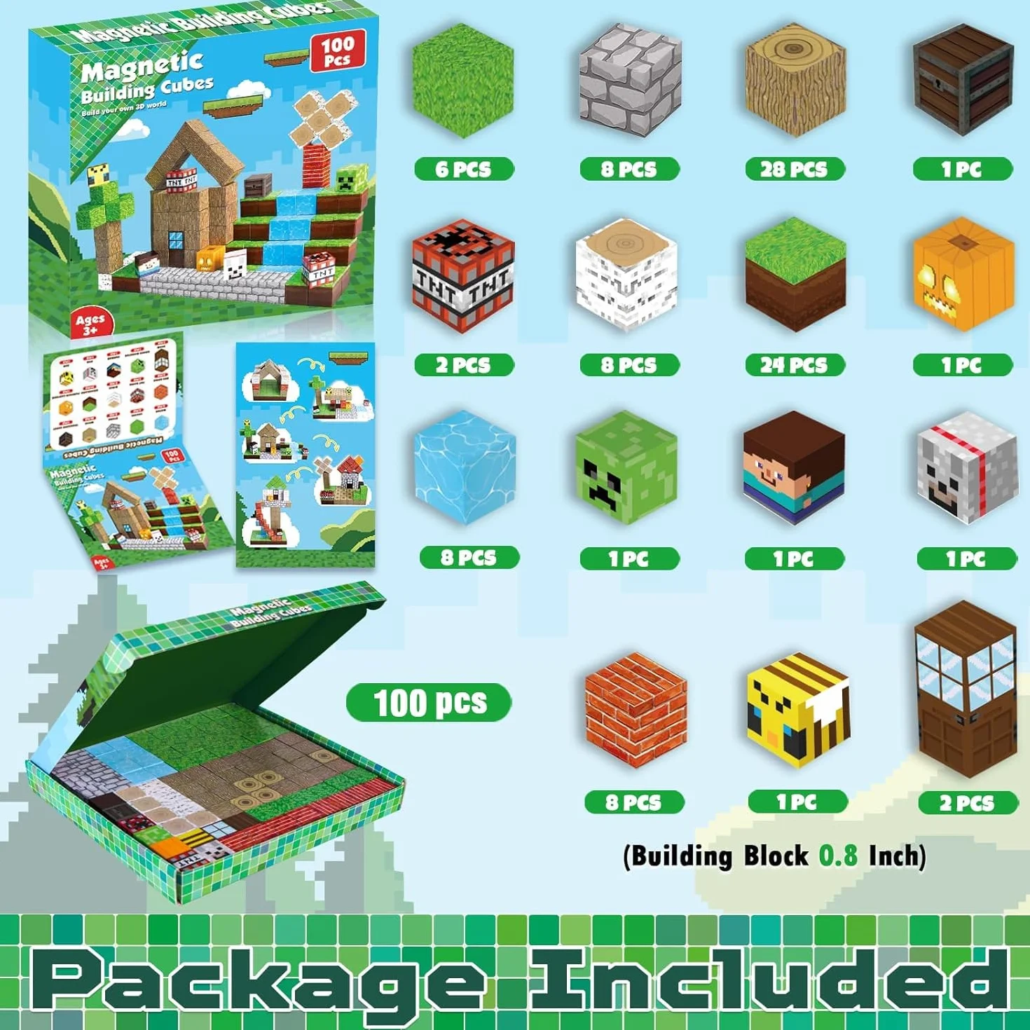 ToyUnited Blocs de Construction Magnétiques, Ensemble pour Enfants 3-9 Ans, Cadeau Pâques Anniversaire