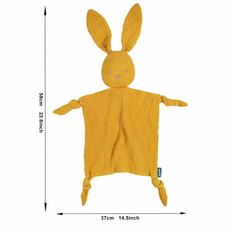 Doudou Ours pin Bébé Jouet de Dentition Doux Respirable Couverture Sensorielle Mouchoir en Coton