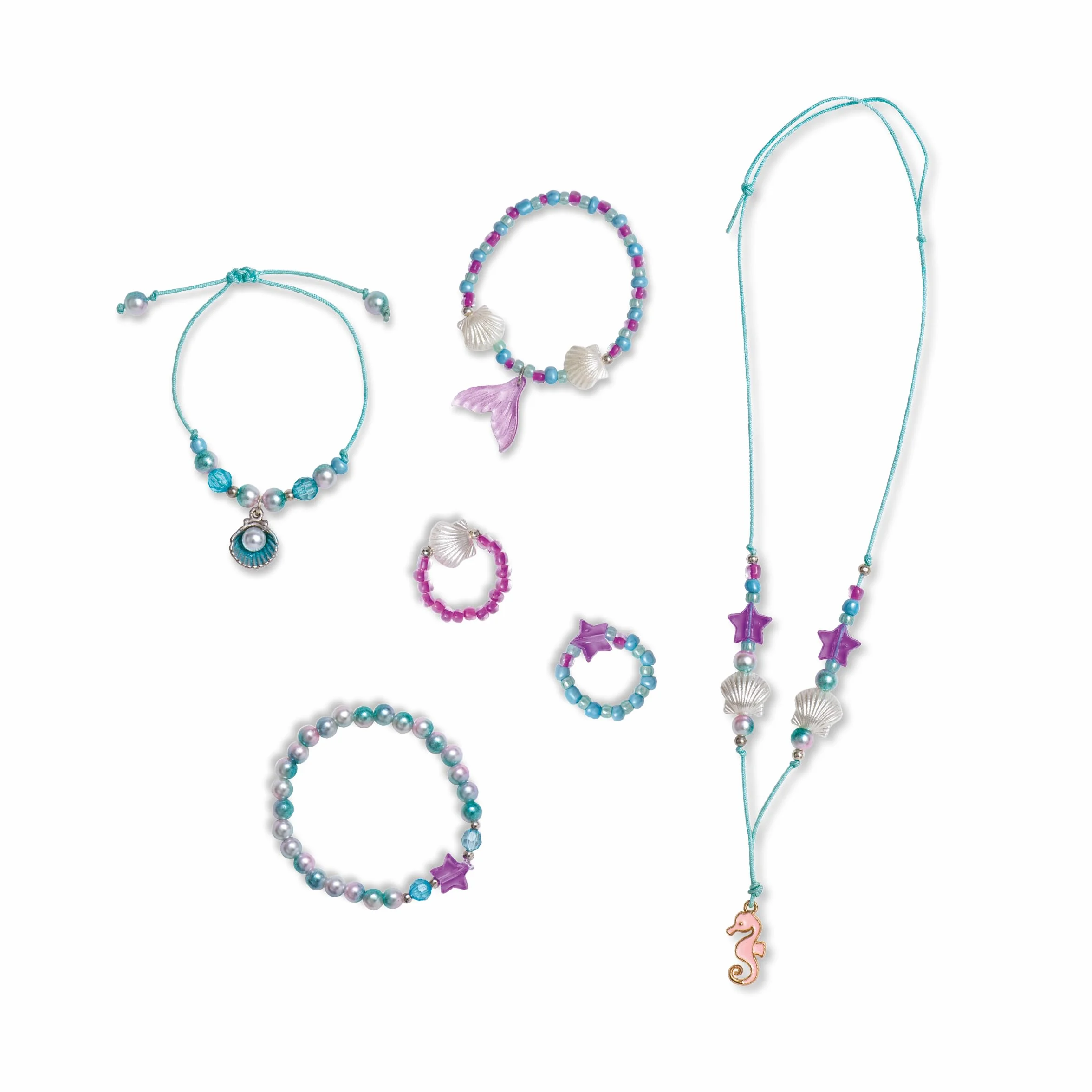 Janod Kit Loisir Créatif Enfant 6 Bijoux Sirènes Motricité Fine Concentration Dès 6 Ans