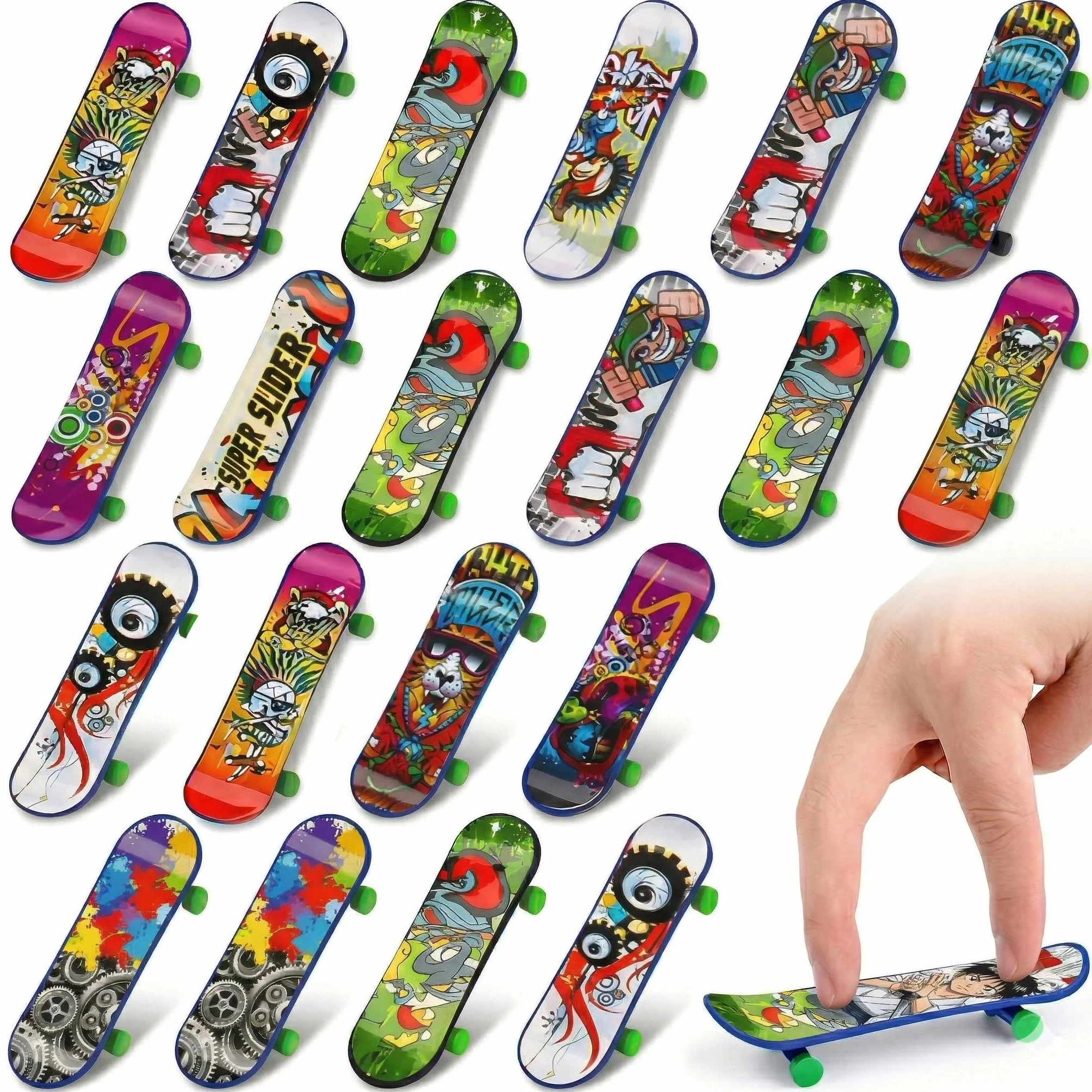 Skateboard Professionnel Mini Skate Doigt 20 Pièces pour Enfants Décoration Cadeau