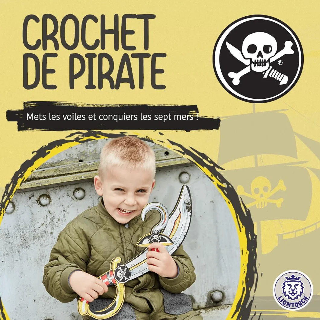 Liontouch Crochet Pirate pour Enfants 3-6 Ans | Accessoire en Mousse pour Déguisements et Costumes