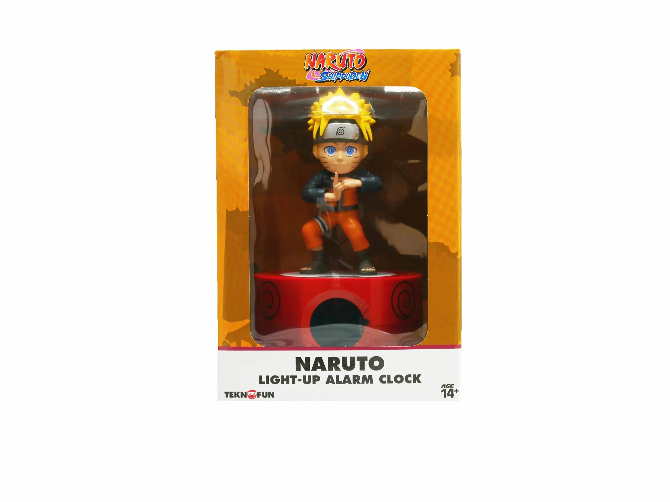 Réveil Lumineux Naruto Shippuden 18 cm - Noire Orange Jaune - Fonctionne 3 x AAA/Secteur - Câble USB Inclus - Bleu - Dès 6 Ans