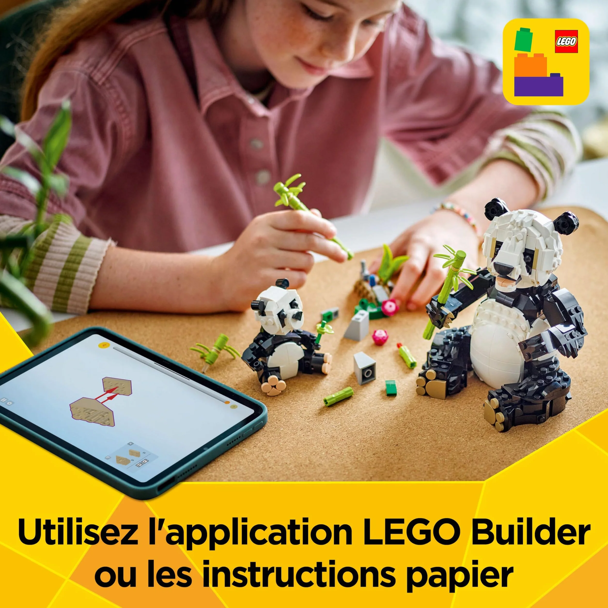LEGO Creator 3-en-1 Animaux Sauvages Famille Pandas Jouet Construction Transformant Figurines Manchots Orques Cadeau 8 Ans 31165
