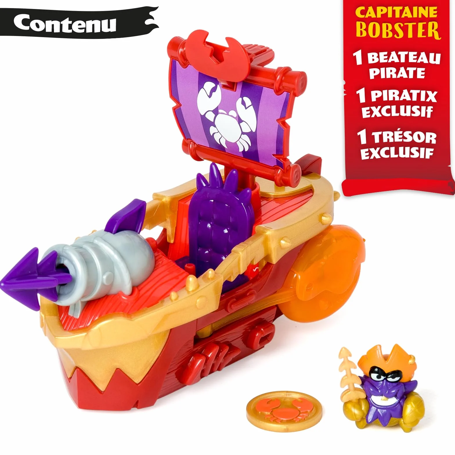 PIRATIX Broyeur des Mers Bateau Pirate Crabe Jouet avec Piratix Exclusif et Canon