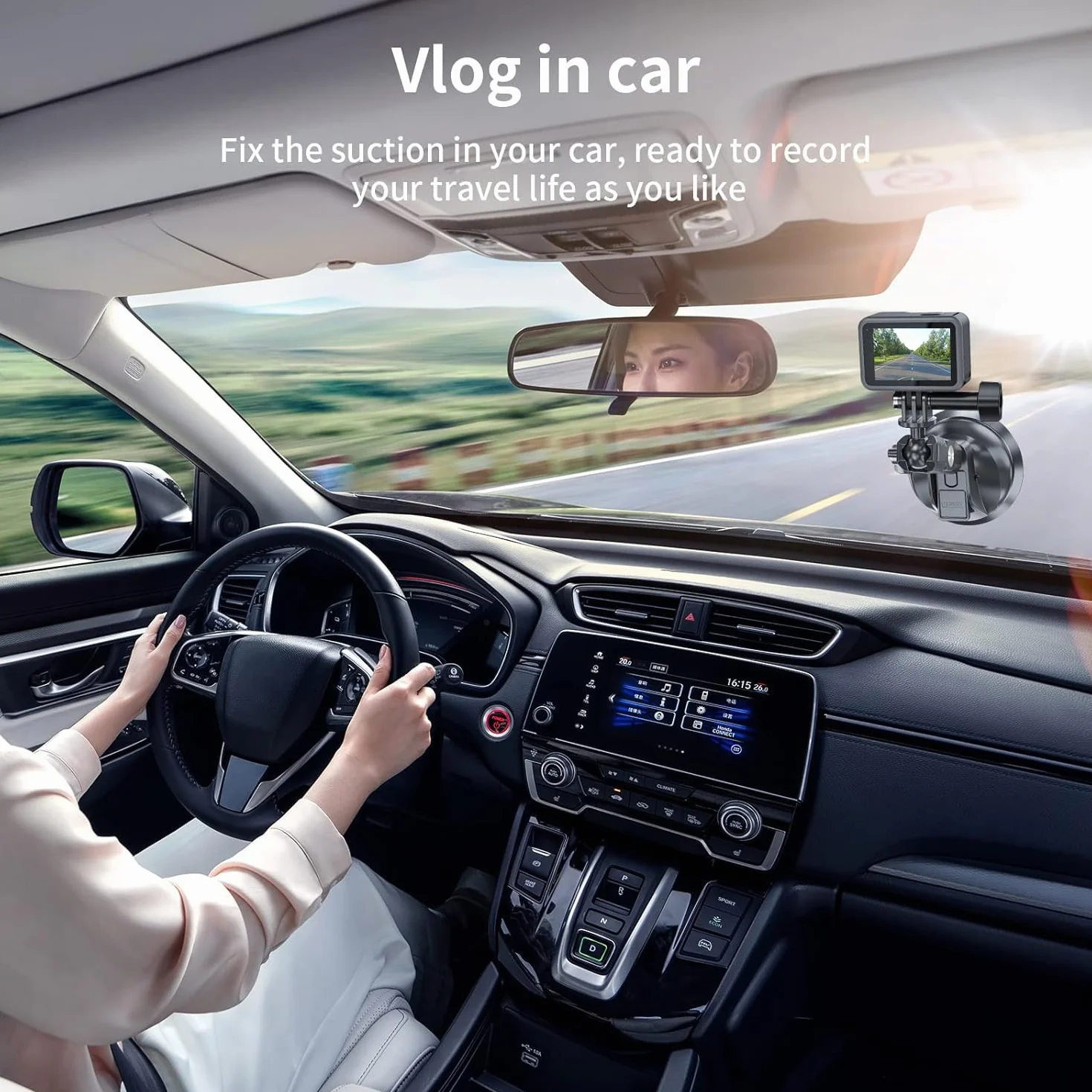 TELESIN Support Ventouse pour DJI Osmo Action 6/5/4 Pocket Osmo 360, GoPro Hero 13/12/11/10, Insta360 X5/X4, Accessoires Caméra d’Action