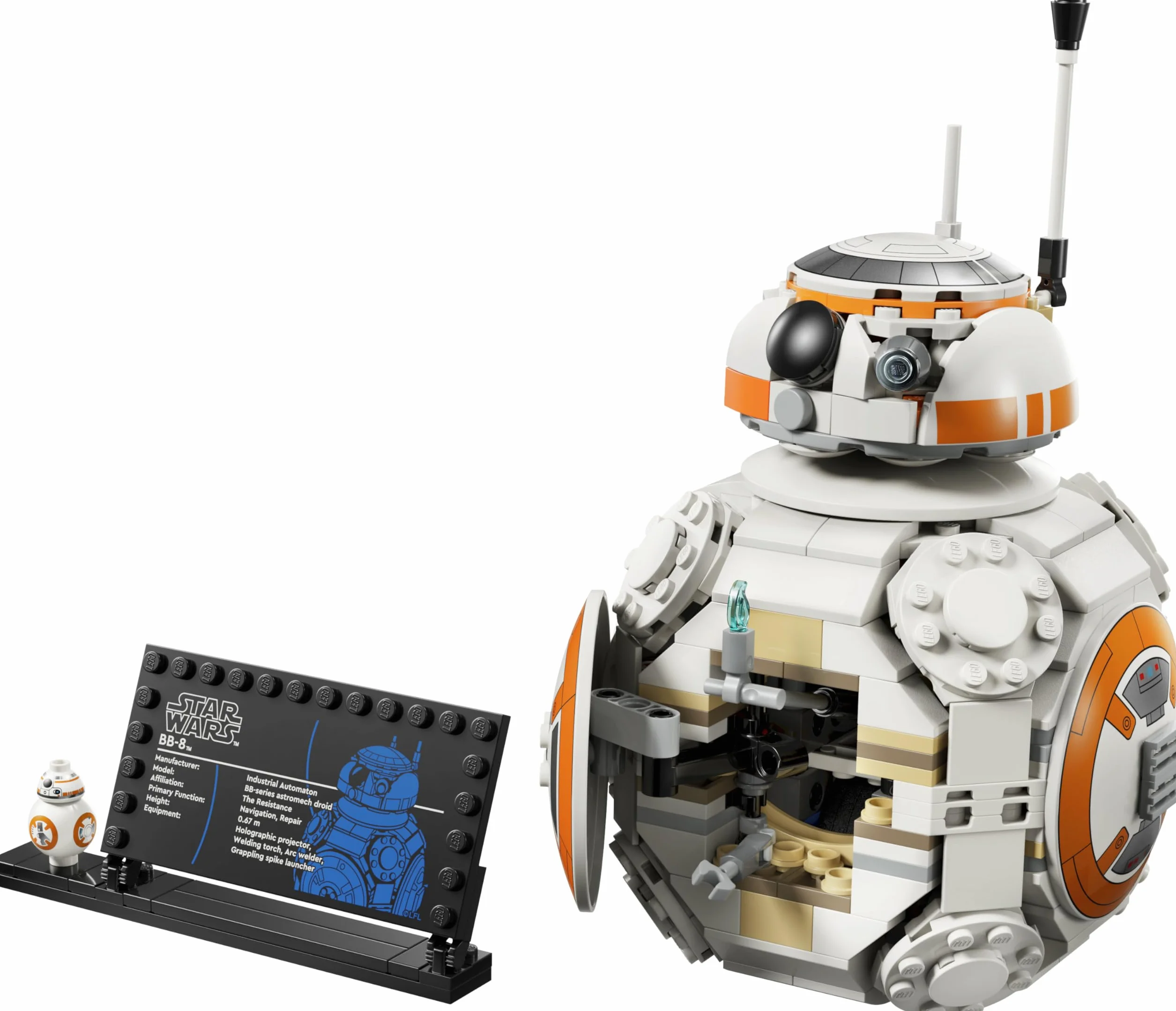 LEGO Star Wars 75452 Droïde Astromécano BB-8 Maquette Figurine Droïde Jouet Construction Tête Pivotante Roue