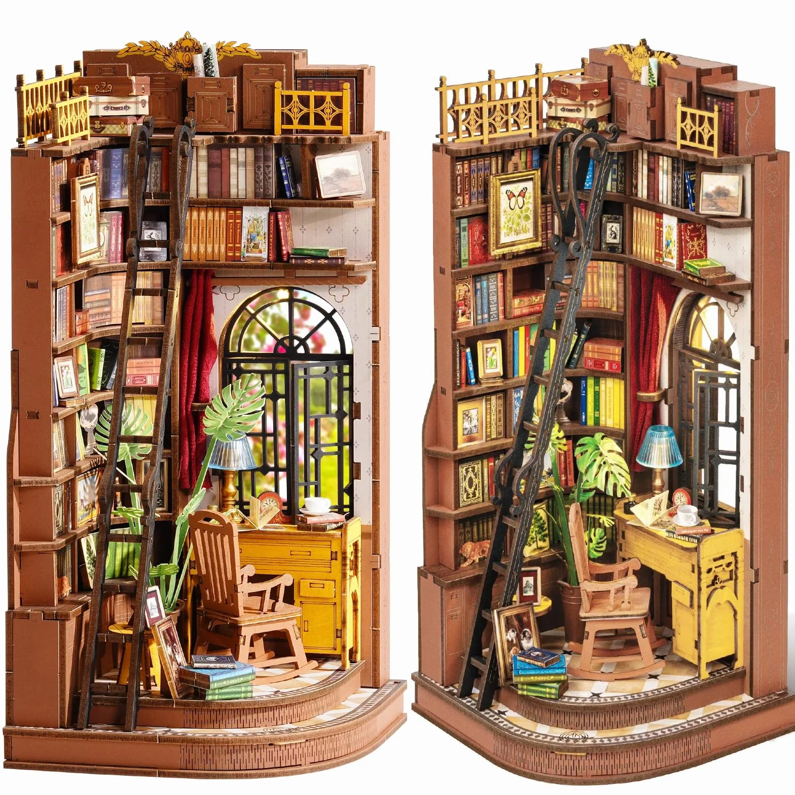 Rolife Book Nook Kit Maison Miniature à Construire DIY en Bois avec Lumières Silent Corner Study 3D Puzzle