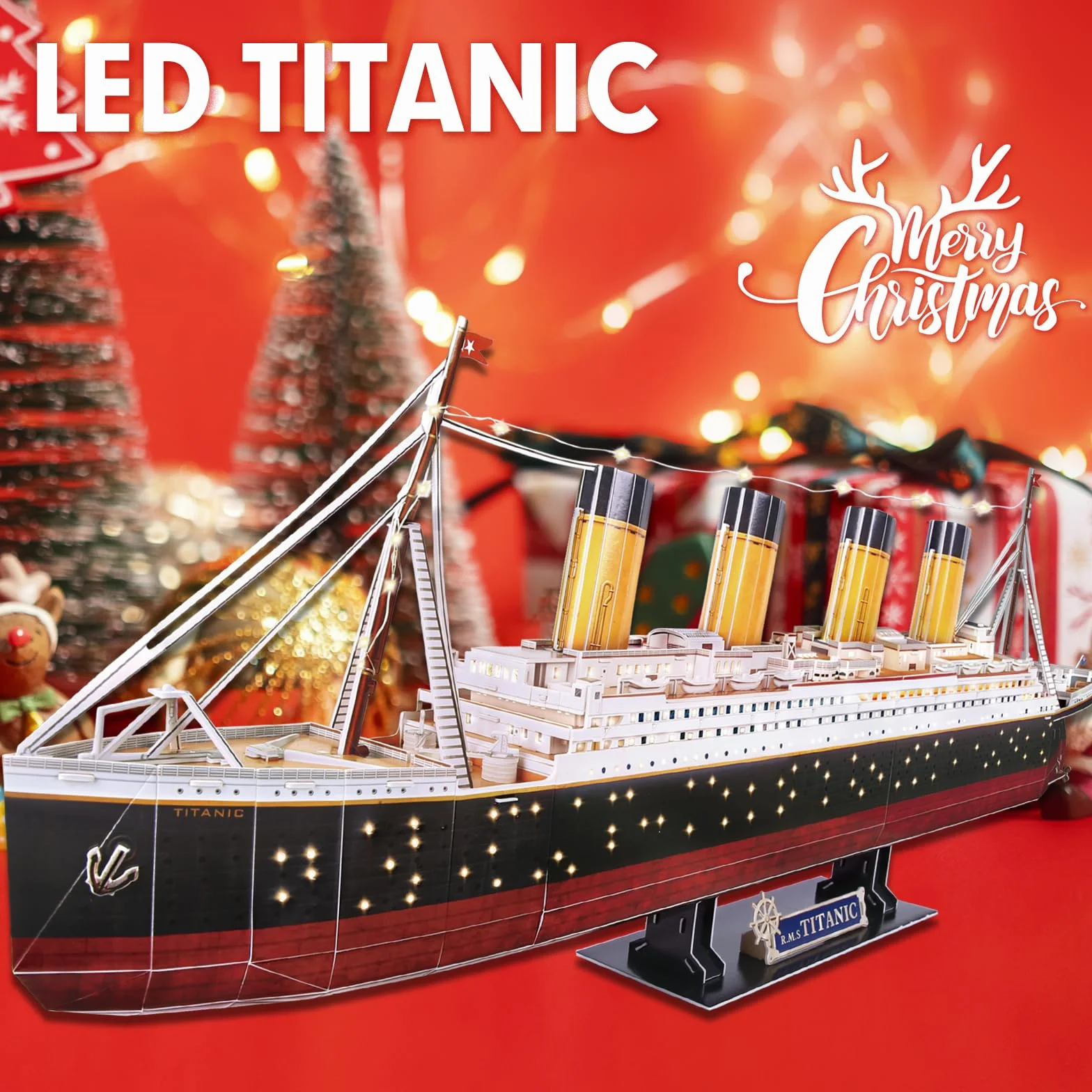 CubicFun Puzzle 3D Titanic LED 88 cm Bateau Modèle 266 Pièces