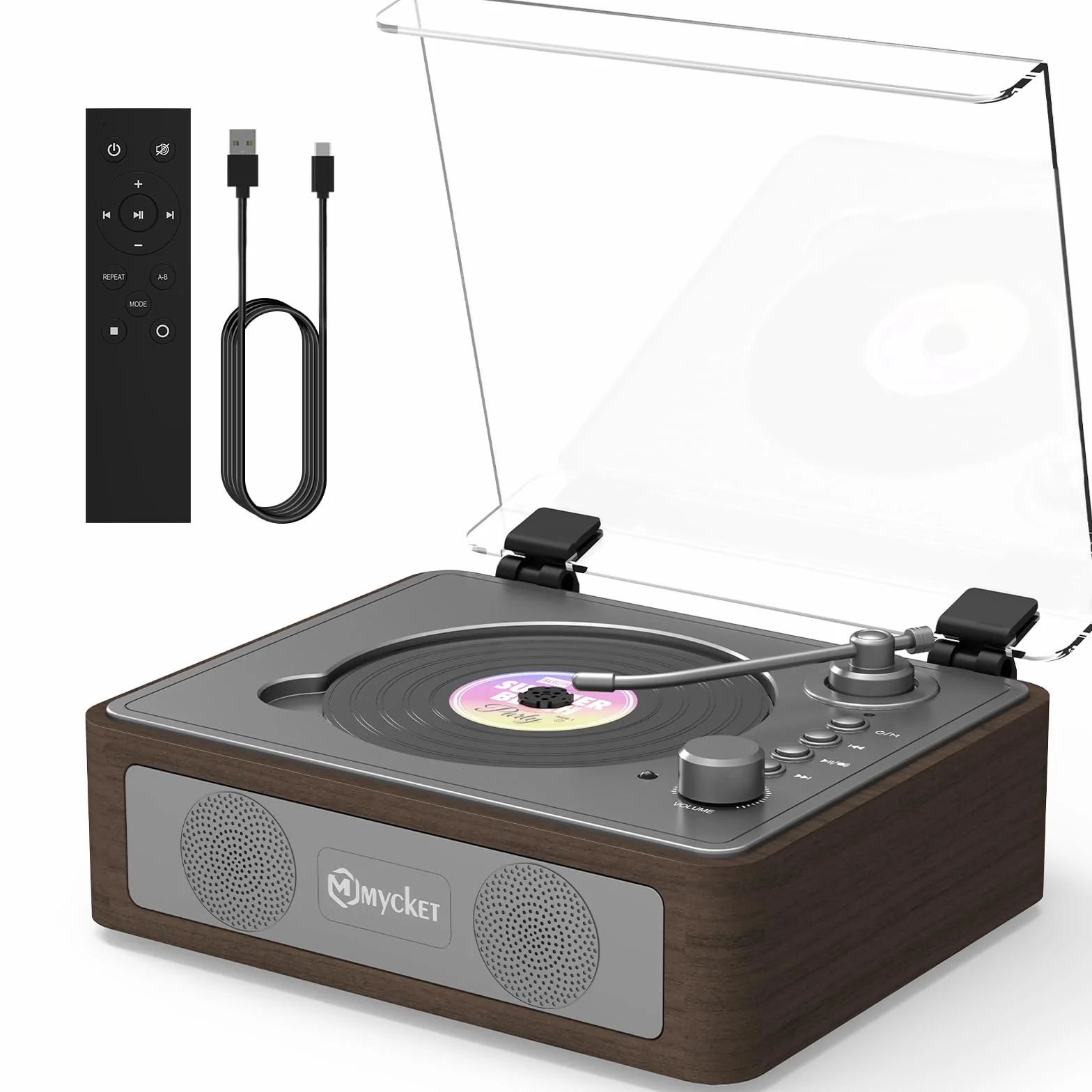 Lecteur CD portable stéréo intégré Bluetooth USB AUX Boombox vintage