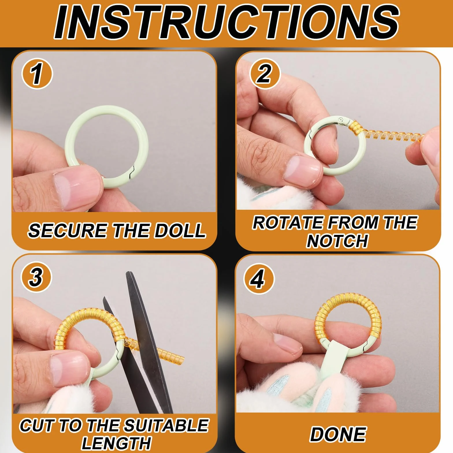 Clips Sécurité pour Poupées Peluche, Protecteurs Durables Accessoires Porte-Clés