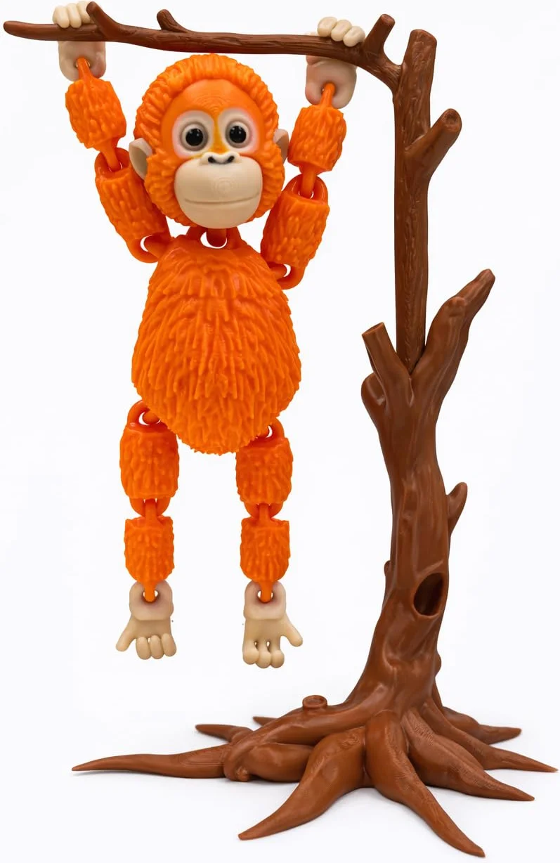 Figurine articulée Singe Punch The Monkey avec Arbre Support - Cadeau émotionnel Symbole d'amour