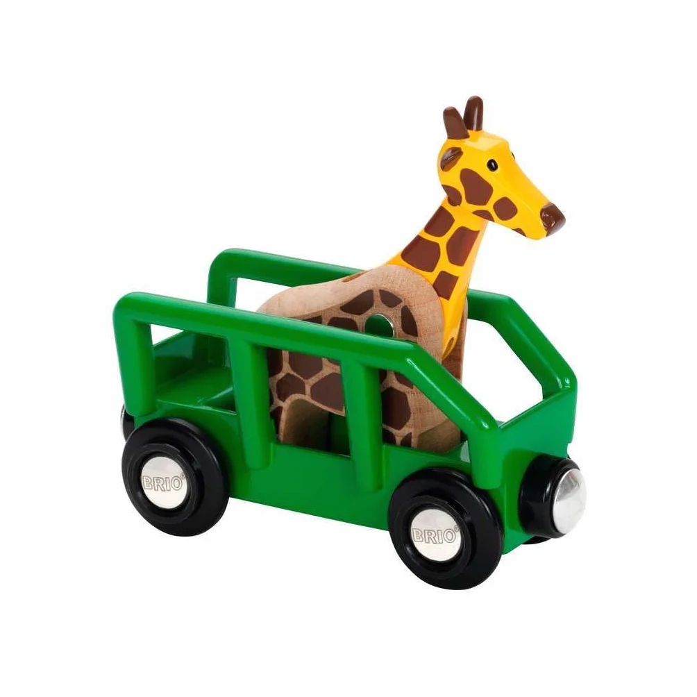 BRIO World Wagon Girafe Accessoire circuit train en bois connexions aimantées thème safari jouet dès 3 ans