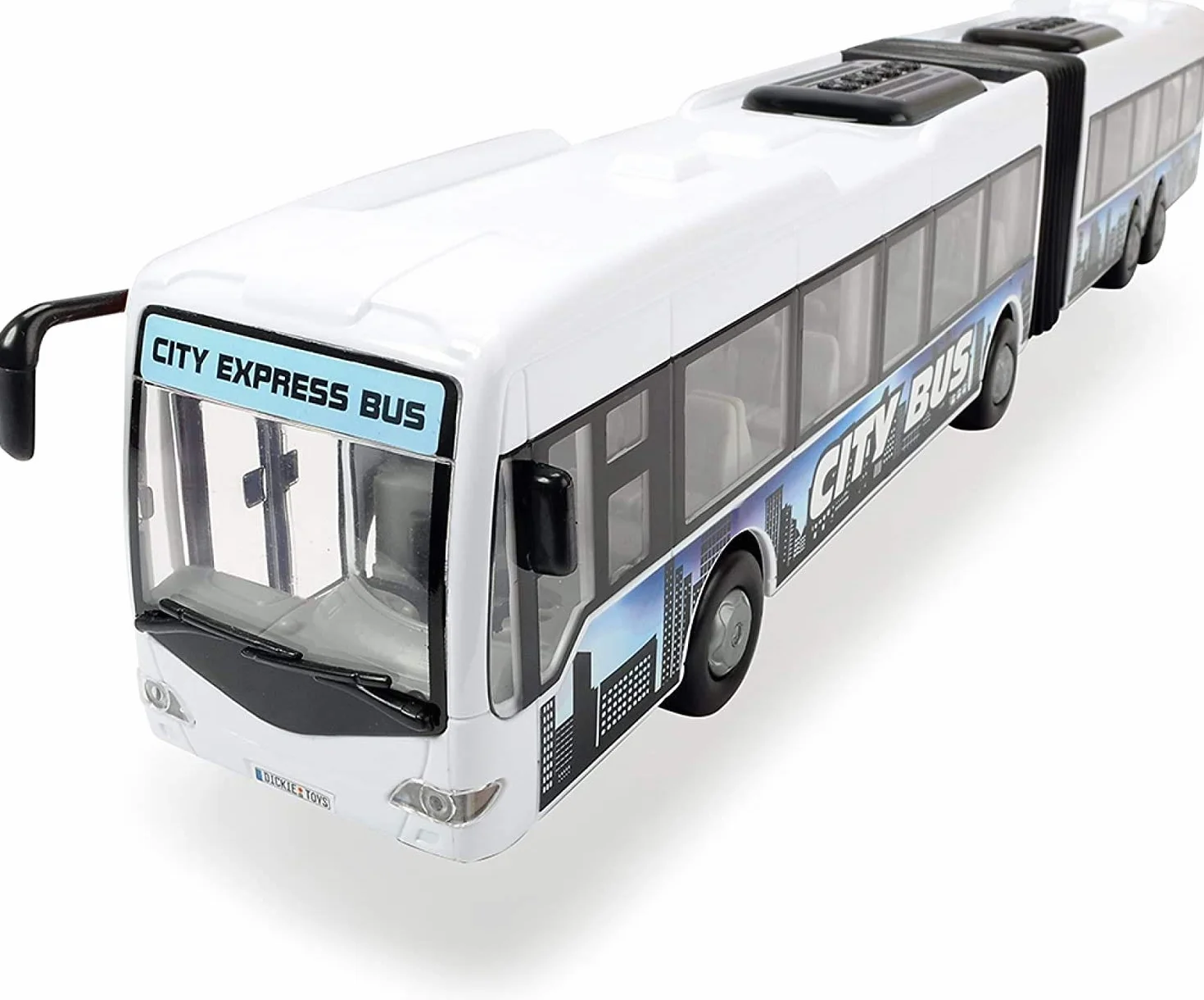 Dickie AMU Toys City Express Bus articulé, Bus Jouet, 46 cm, Rouge ou Blanc