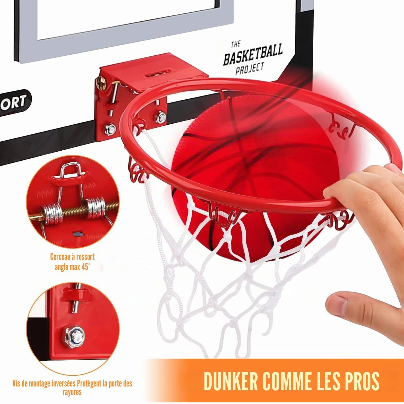 Dreamon Mini Panier de Basket Enfant Interieur Mural Bureau Jouets Sport Garçon