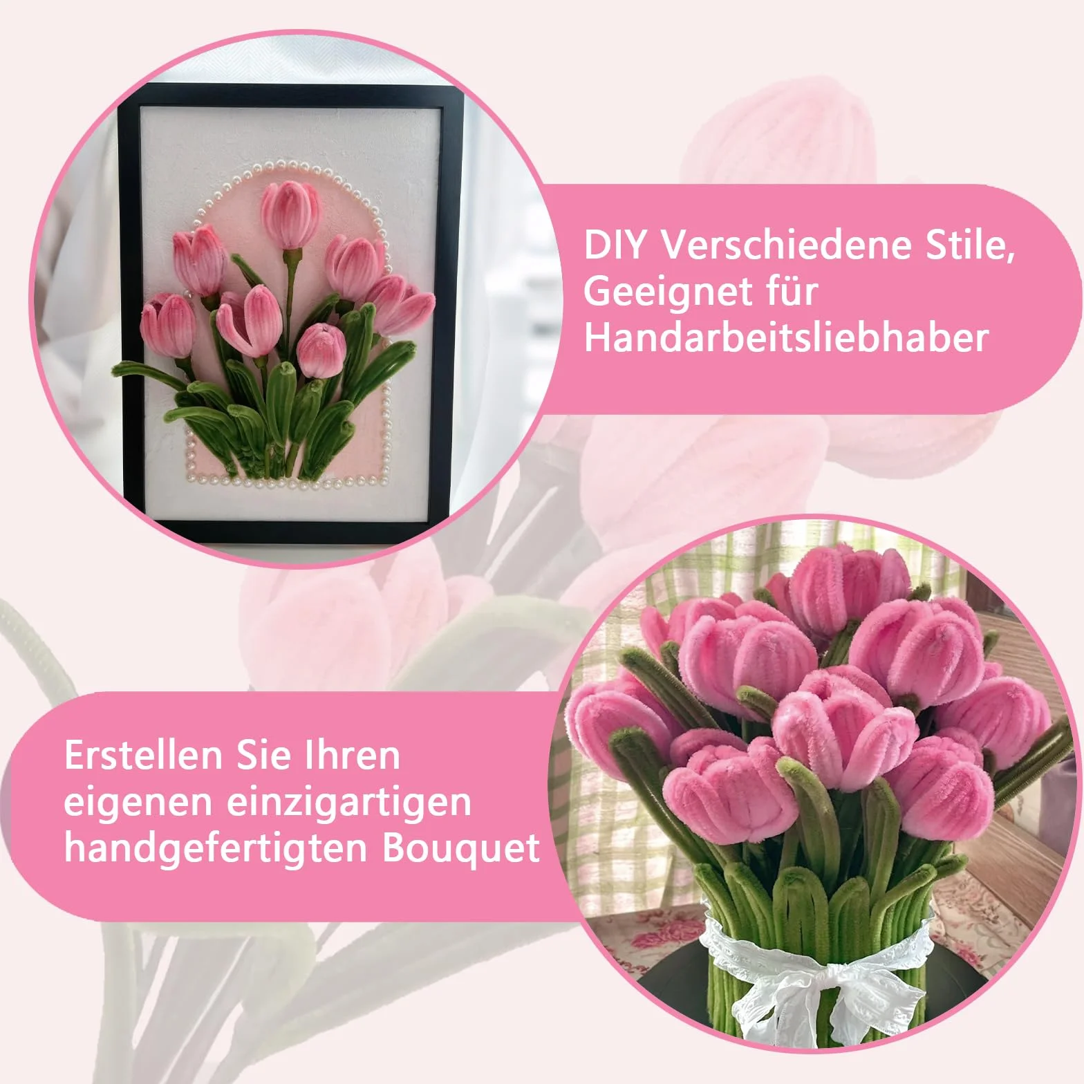 Pfeifenreiniger Bastelset 400 Stück Pastell