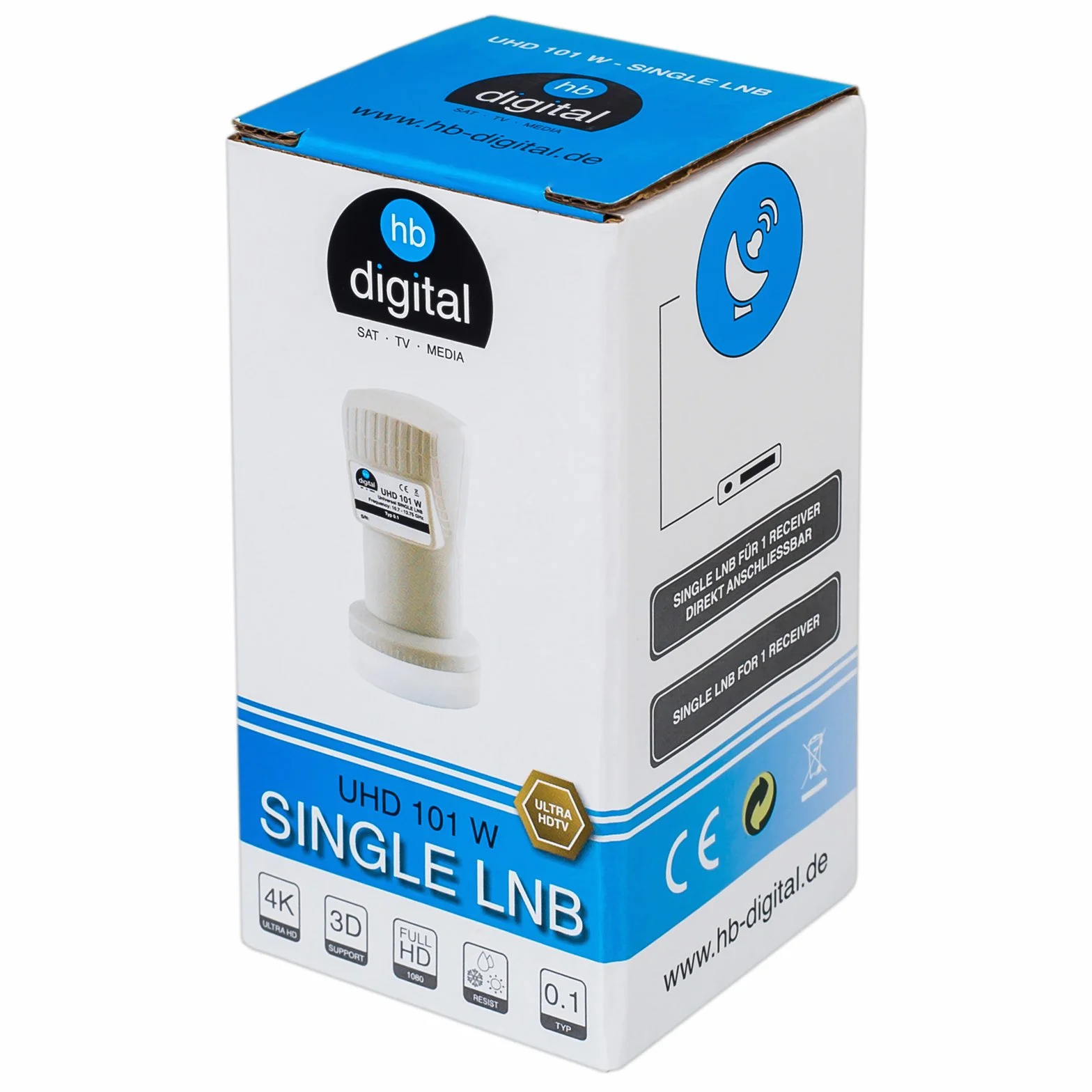 HD Satellite Alu Miroir Bol Tête LNB Quad 4 Sorties DVB-S/S2 Full HD 4K UHD