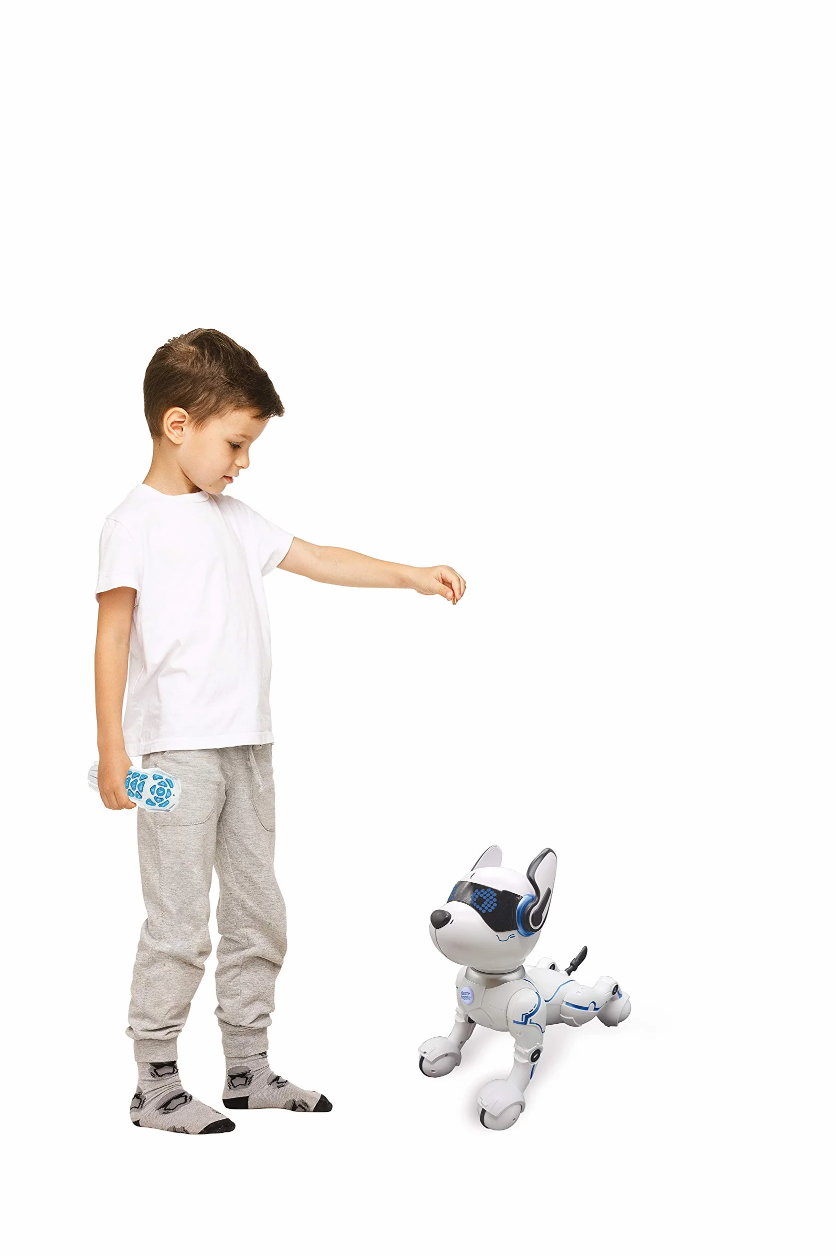 Lexibook Power Puppy Robot Chien Savant Programmable avec Télécommande, Dressage, Contrôle Gestuel, Danse, Musique, Effets Lumineux, Rechargeable DOG01