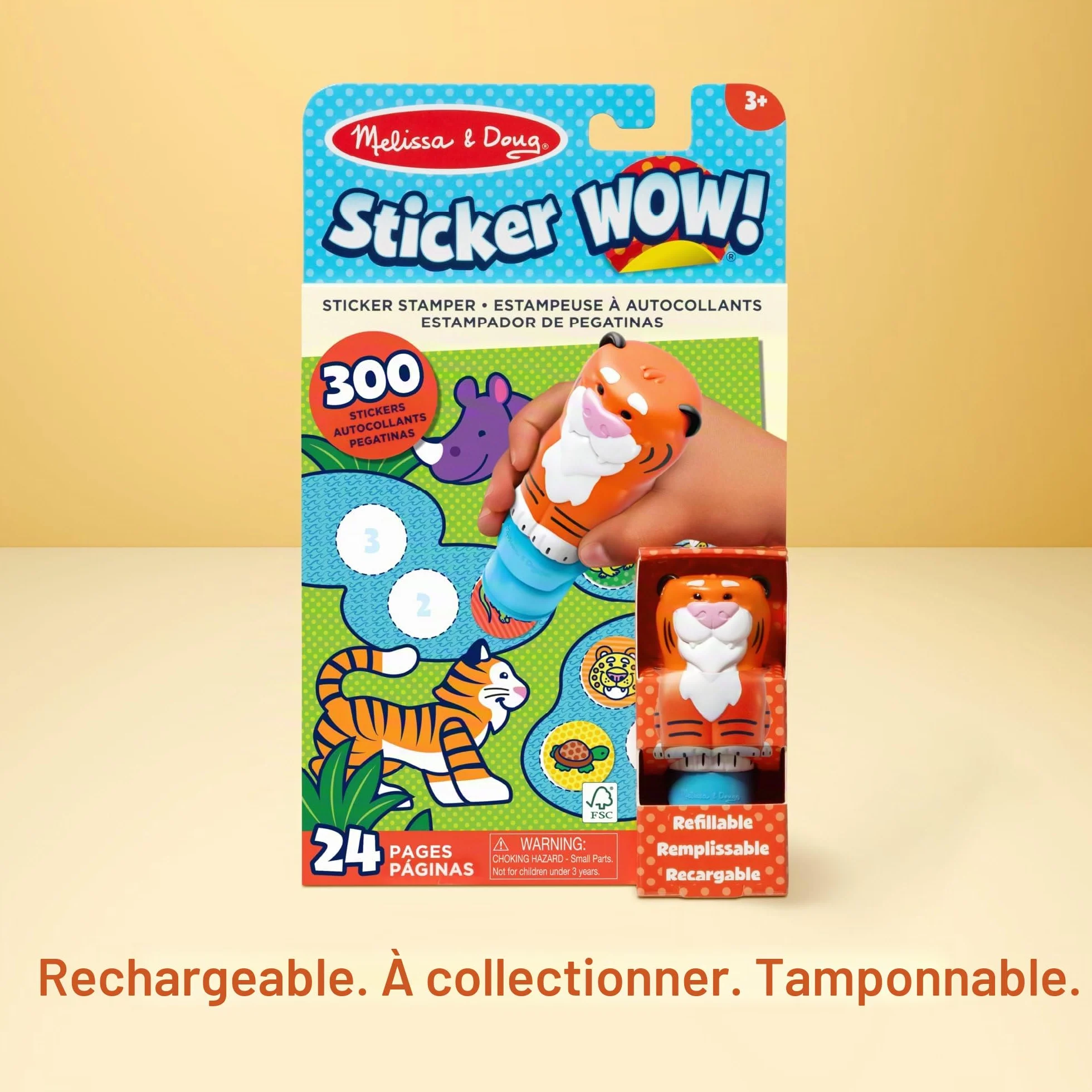 Melissa & Doug Sticker Wow Tamponneuse Tigre Bloc D'Activités 300 Autocollants Livre Stickers Enfant 3 Ans+