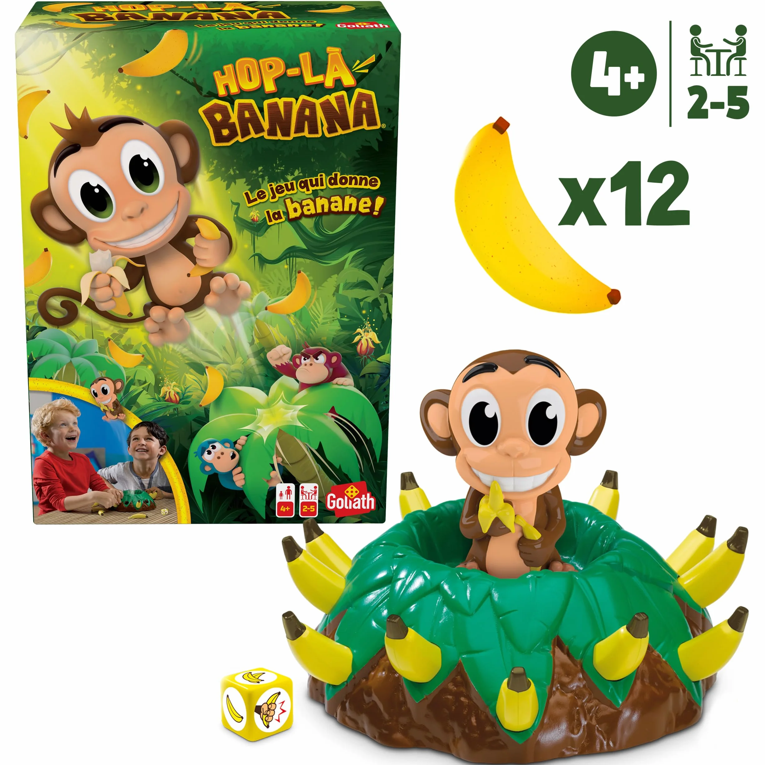 Goliath Hop La Banana Jeu de Société Enfants dès 4 Ans Jeu d'Adresse et Rapidité 2-5 Joueurs