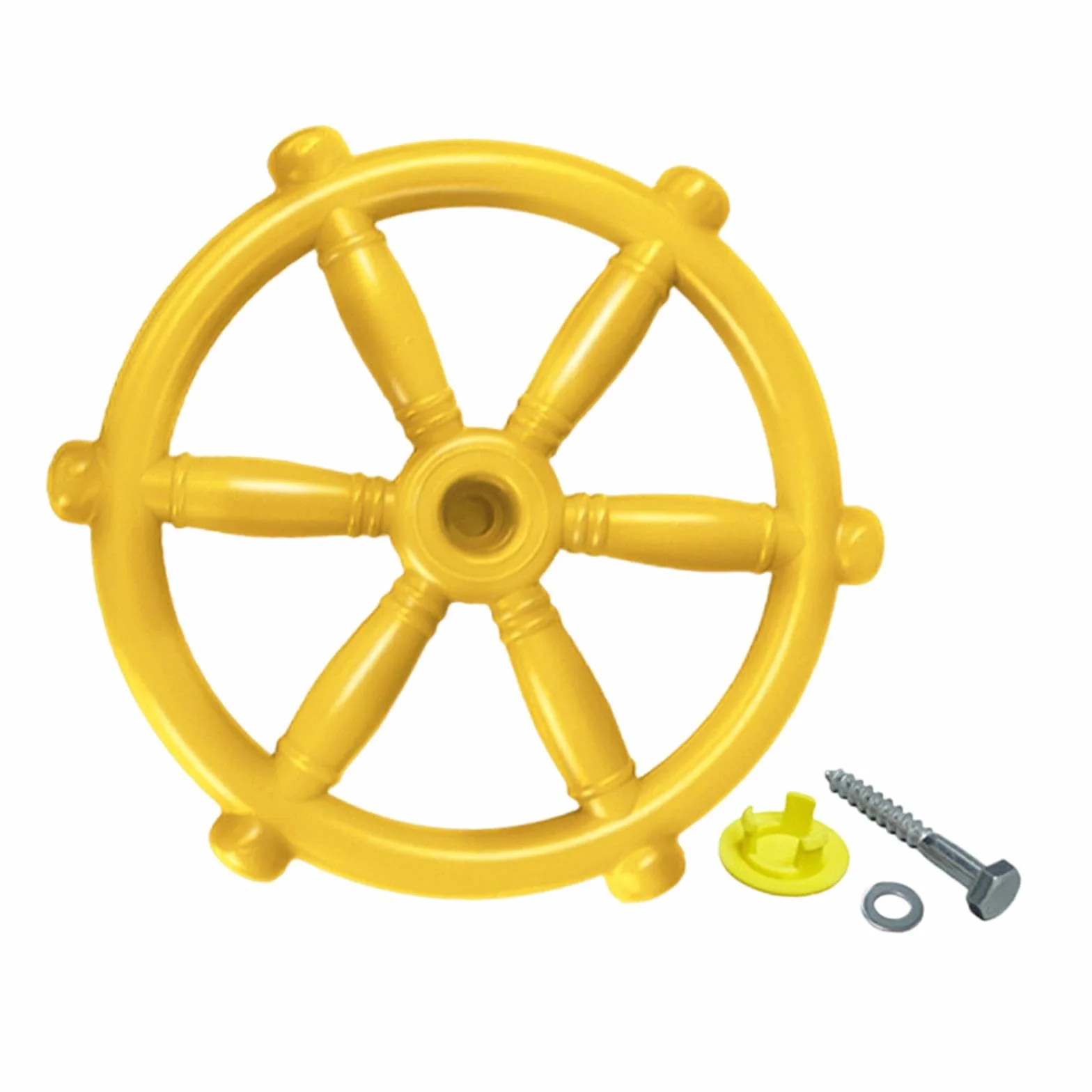 Roue de Bateau Pirate pour Enfants, Volant Gouvernail en Plastique Soufflé, Accessoire de Jeu Extérieur, Jaune