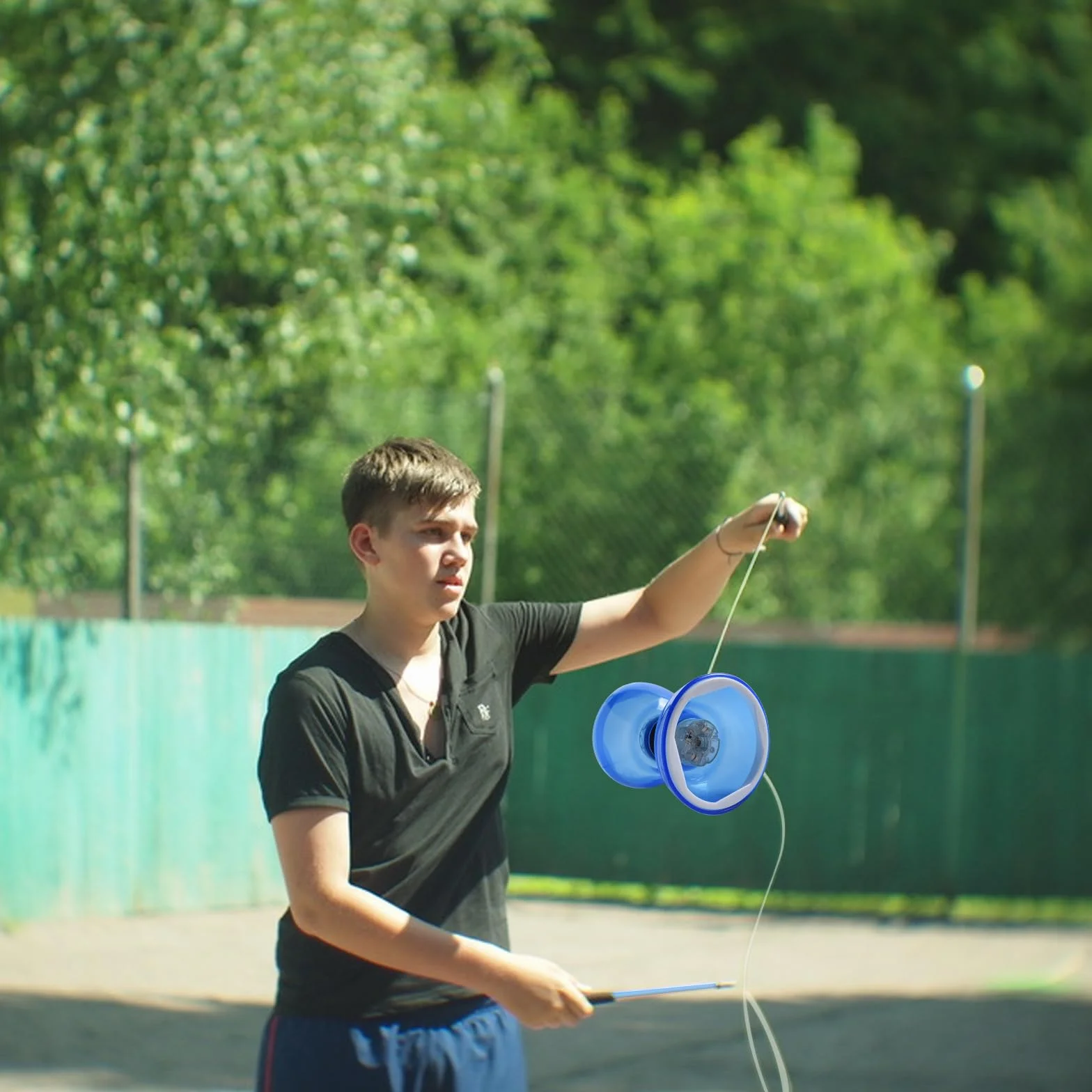 Jouet Yoyo Diabolo à Triple roulement avec Poteau Professionnel